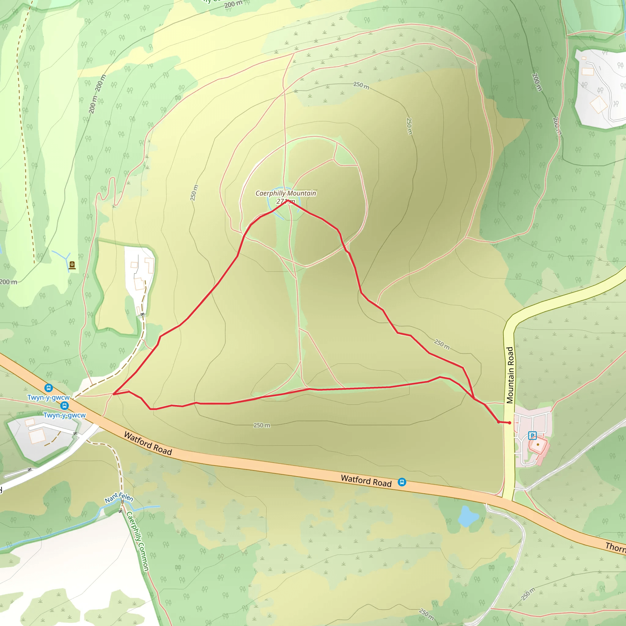 Caerphilly Mountain Loop mobile static map