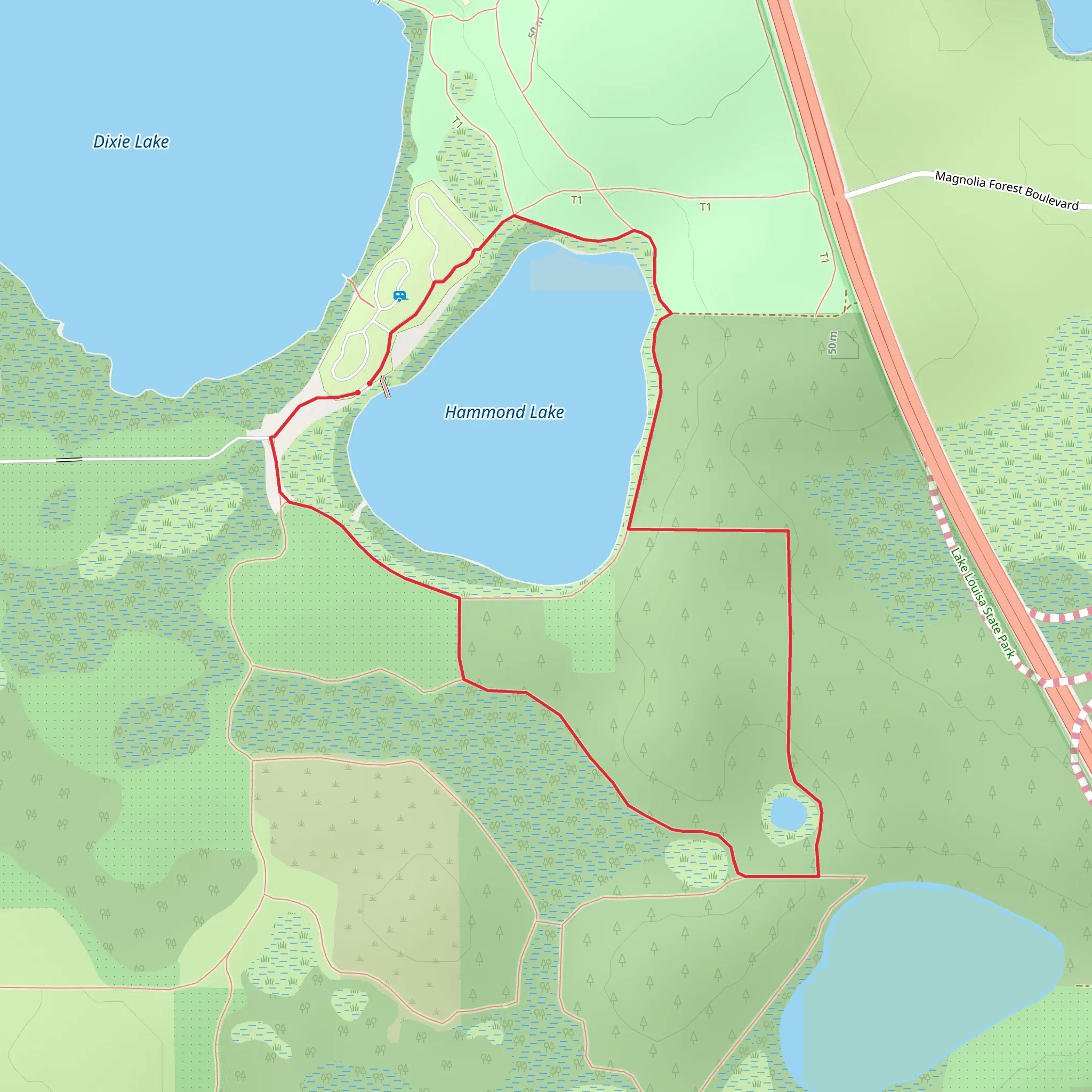 Hammond Lake Loop mobile static map