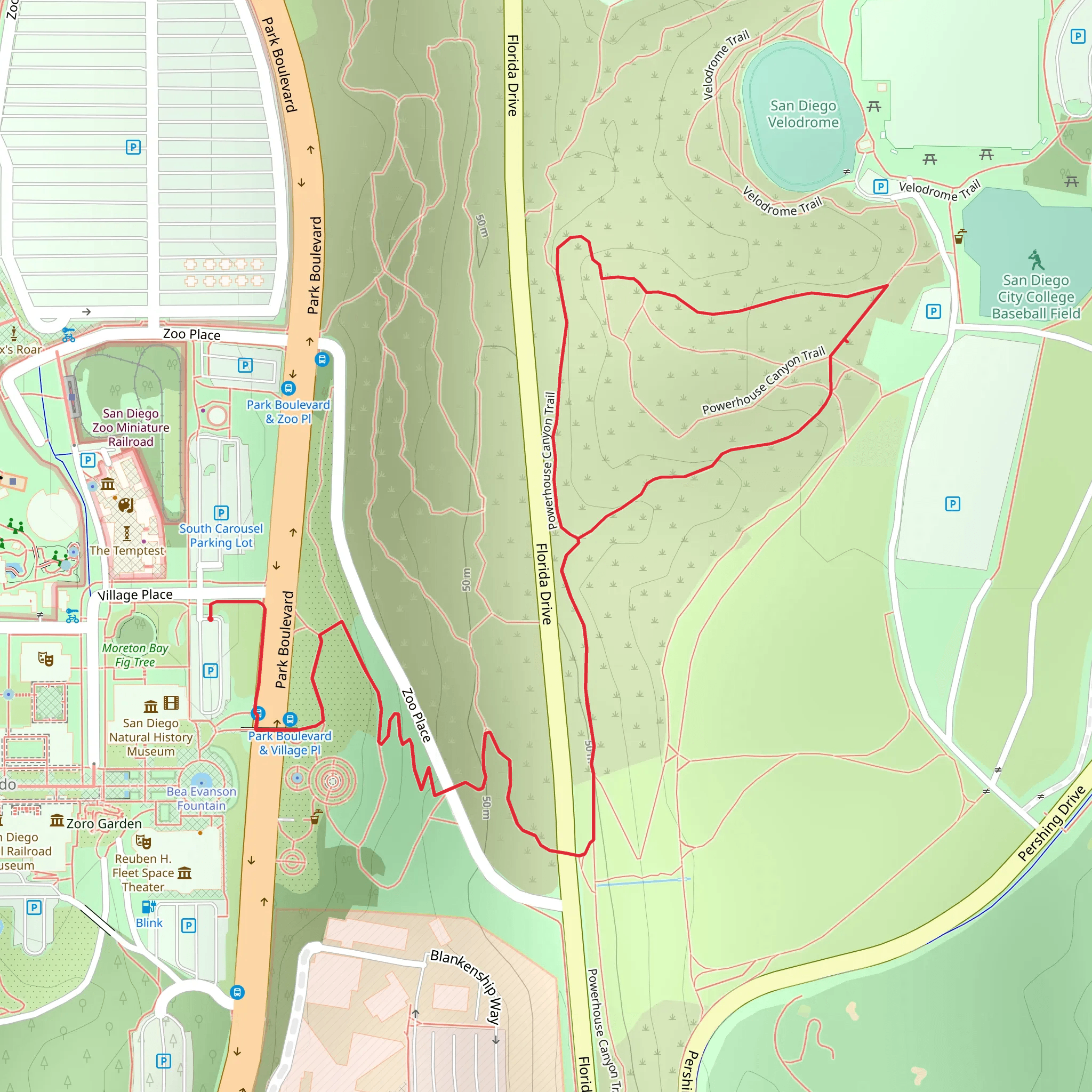 Powerhouse Canyon Trail Loop mobile static map
