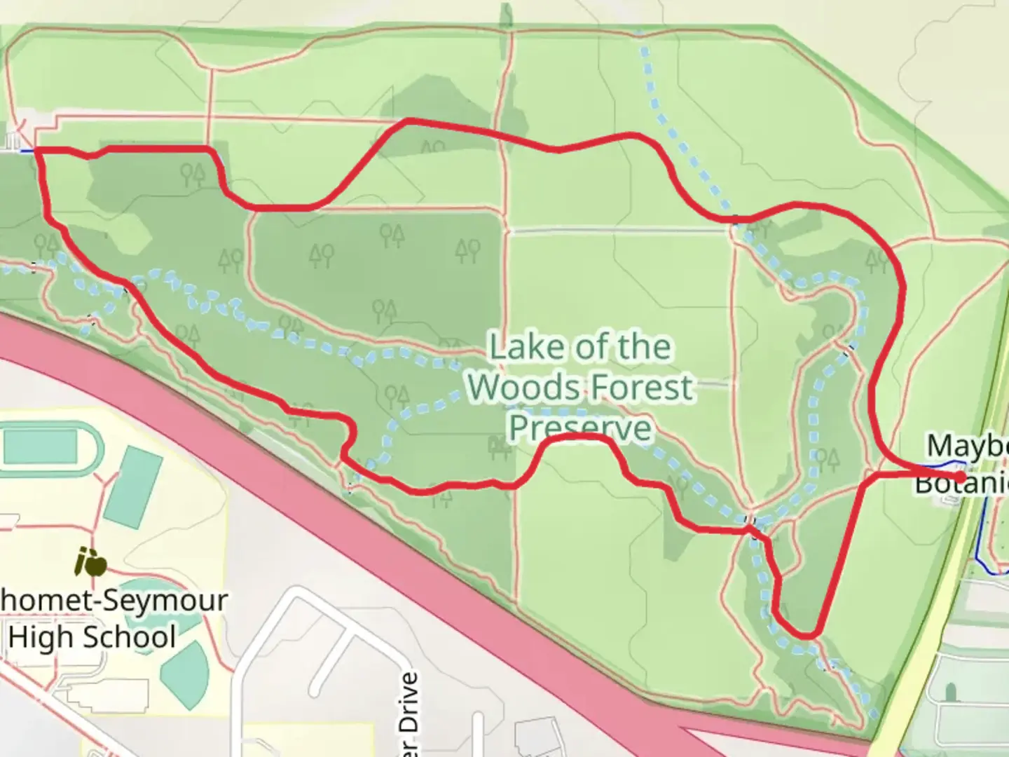 An image depicting the trail Five Mile Loop Trail and its surrounding area.