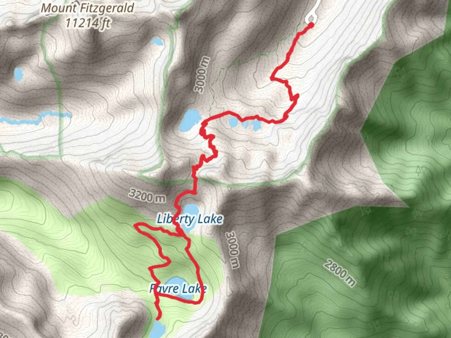 An image depicting the trail Dollar Lake, Lamoille Lake, Liberty Lake, Favre Lake and Castle Lake Loop and its surrounding area.