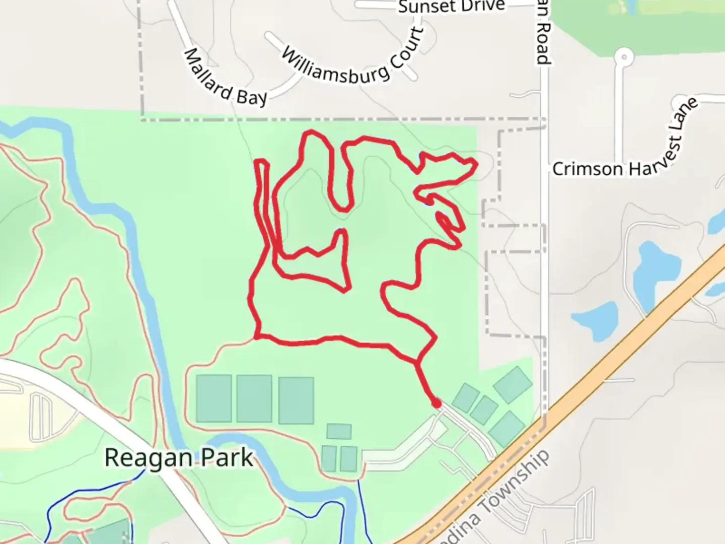 An image depicting the trail Huffman Loop Trail and its surrounding area.