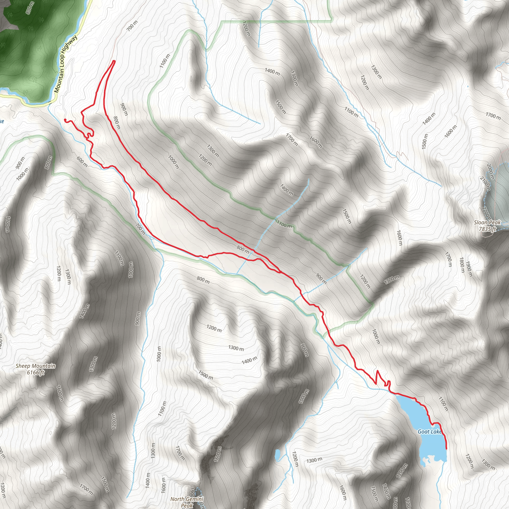 Elliot Creek Trail to Goat Lake mobile static map