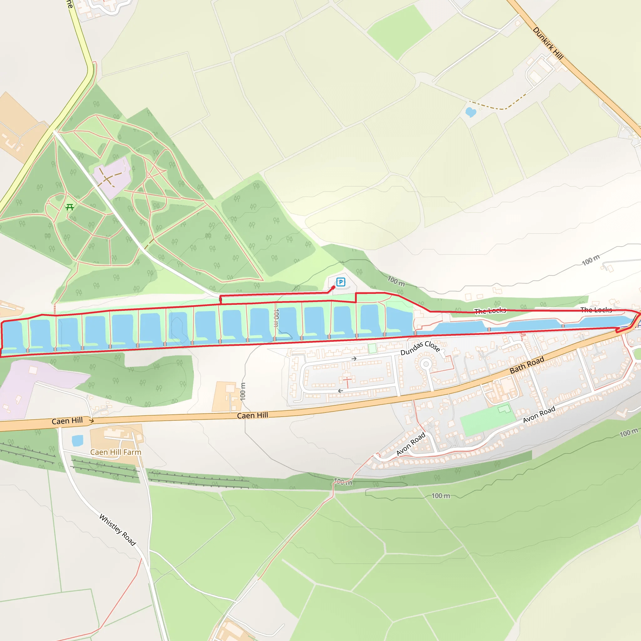 Devizes and Caen Hill Locks Loop mobile static map