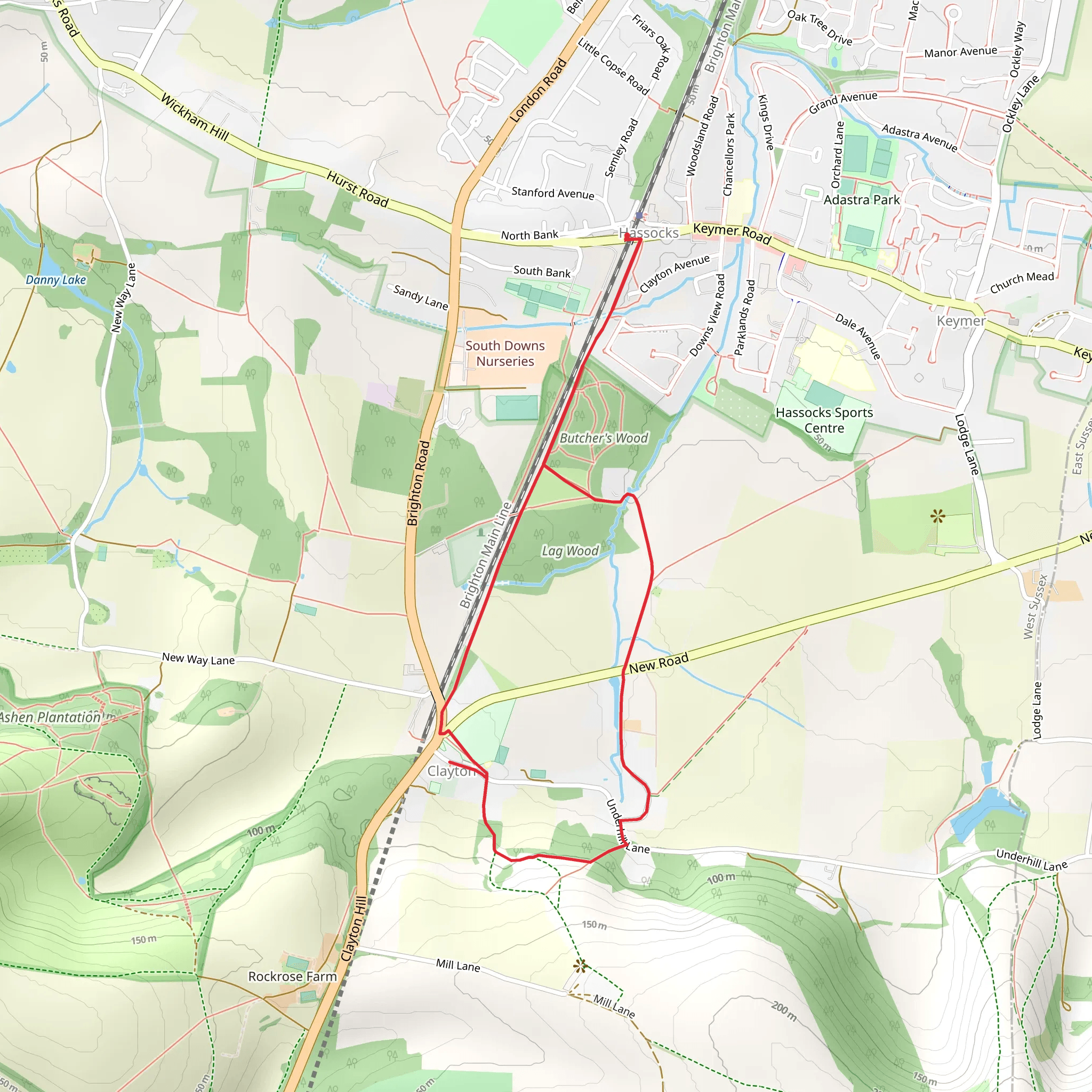 Clayton Recreation Ground Loop mobile static map