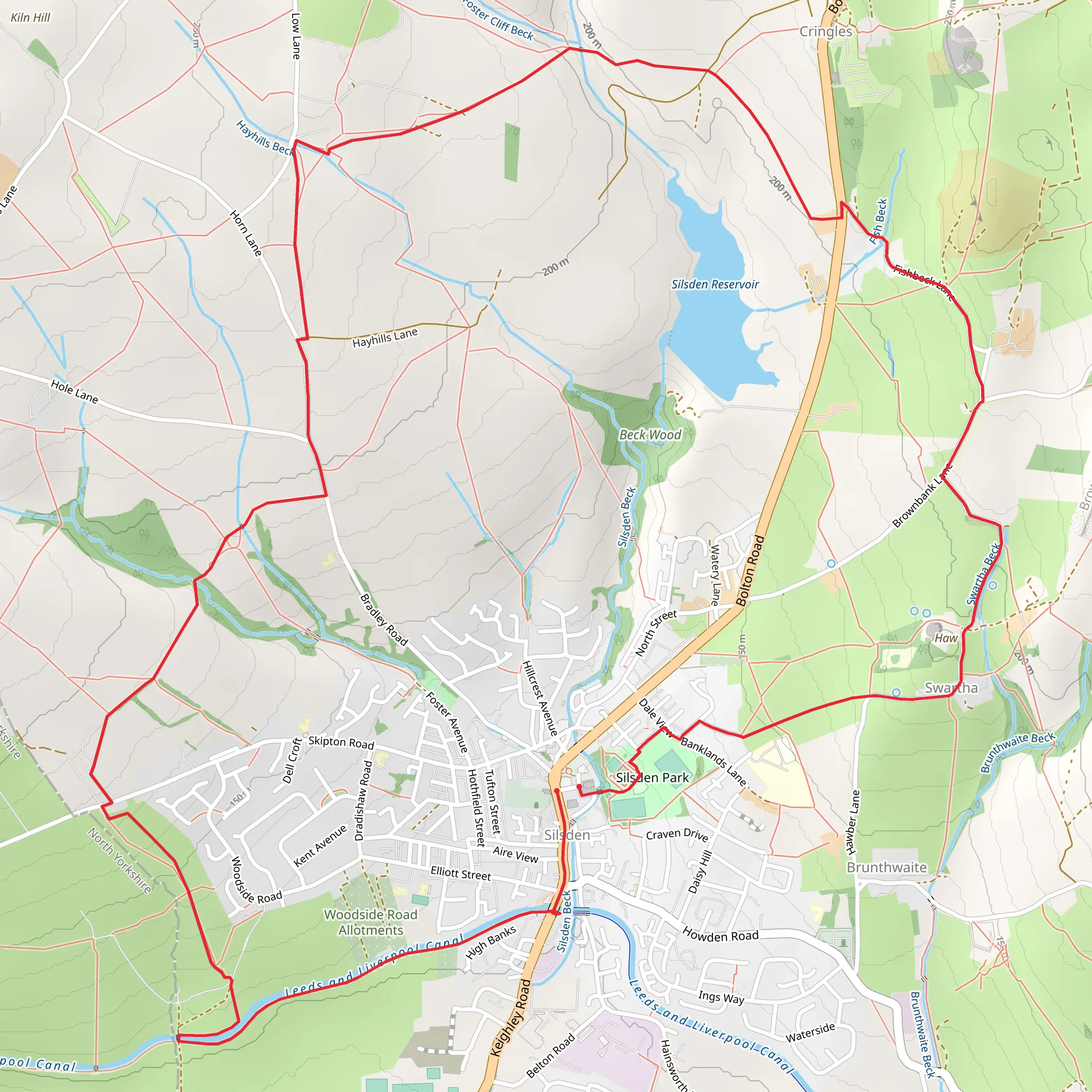 Around Silsden Reservoir mobile static map