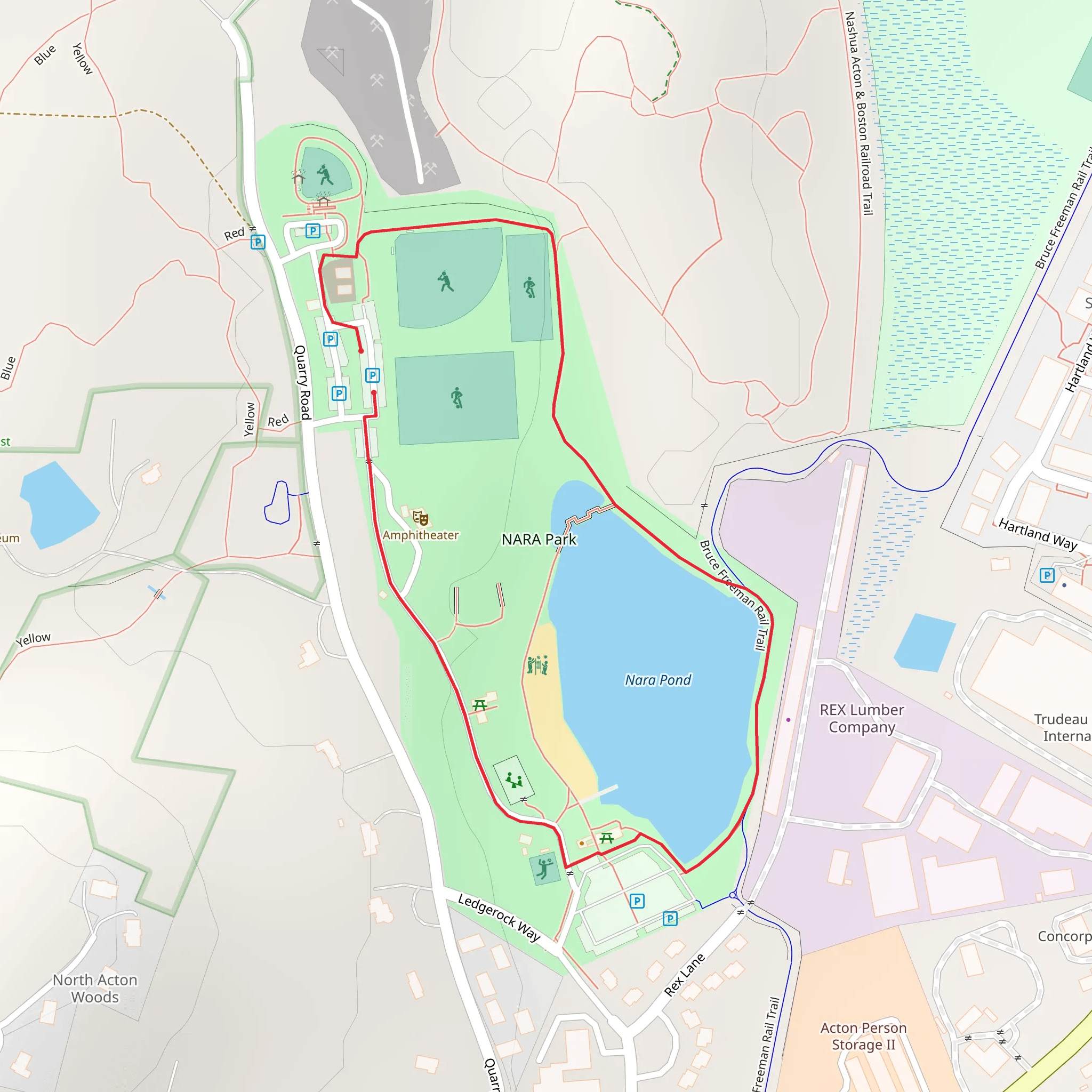 Nara Pond and Nara Park Loop mobile static map