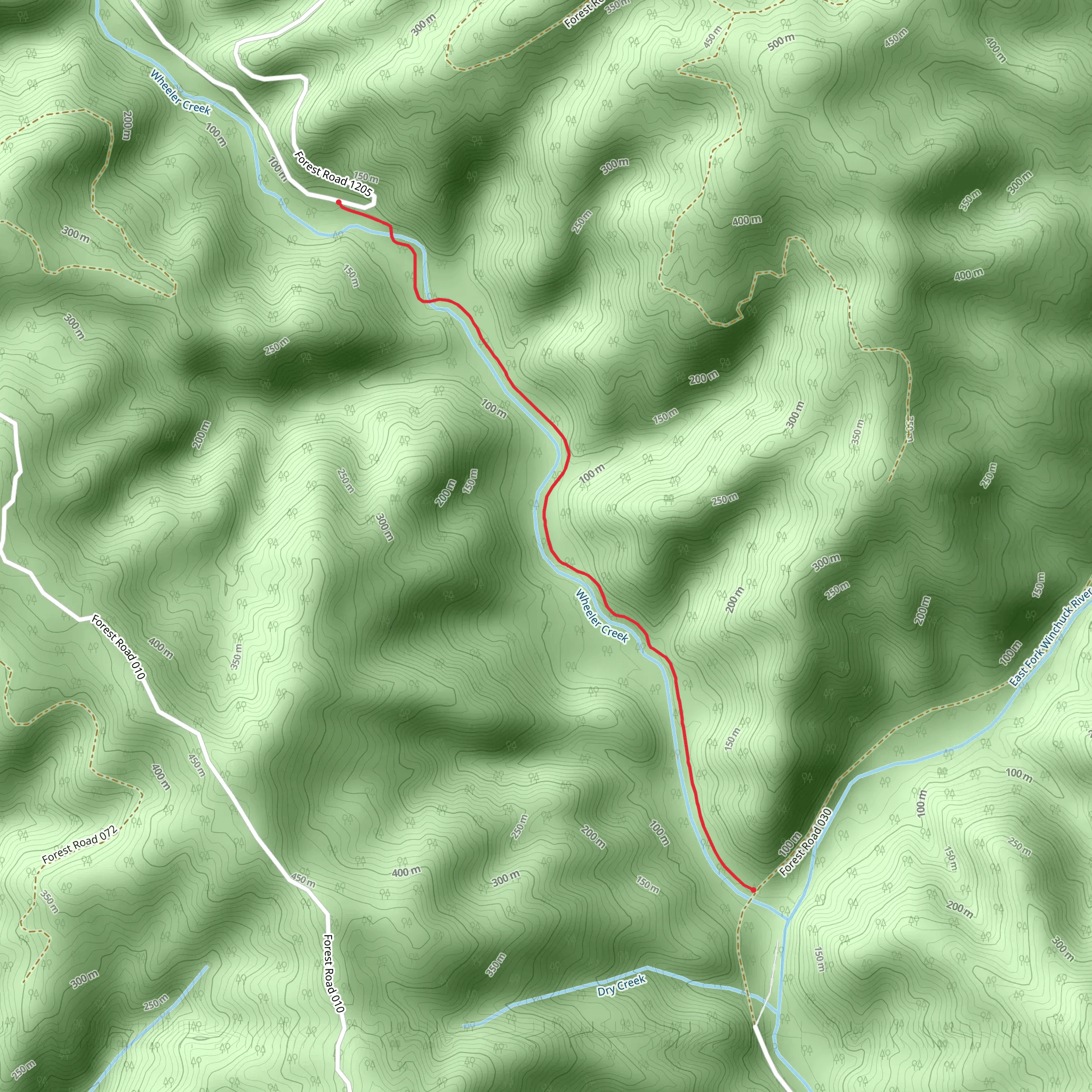 Chimney Camp Trail mobile static map