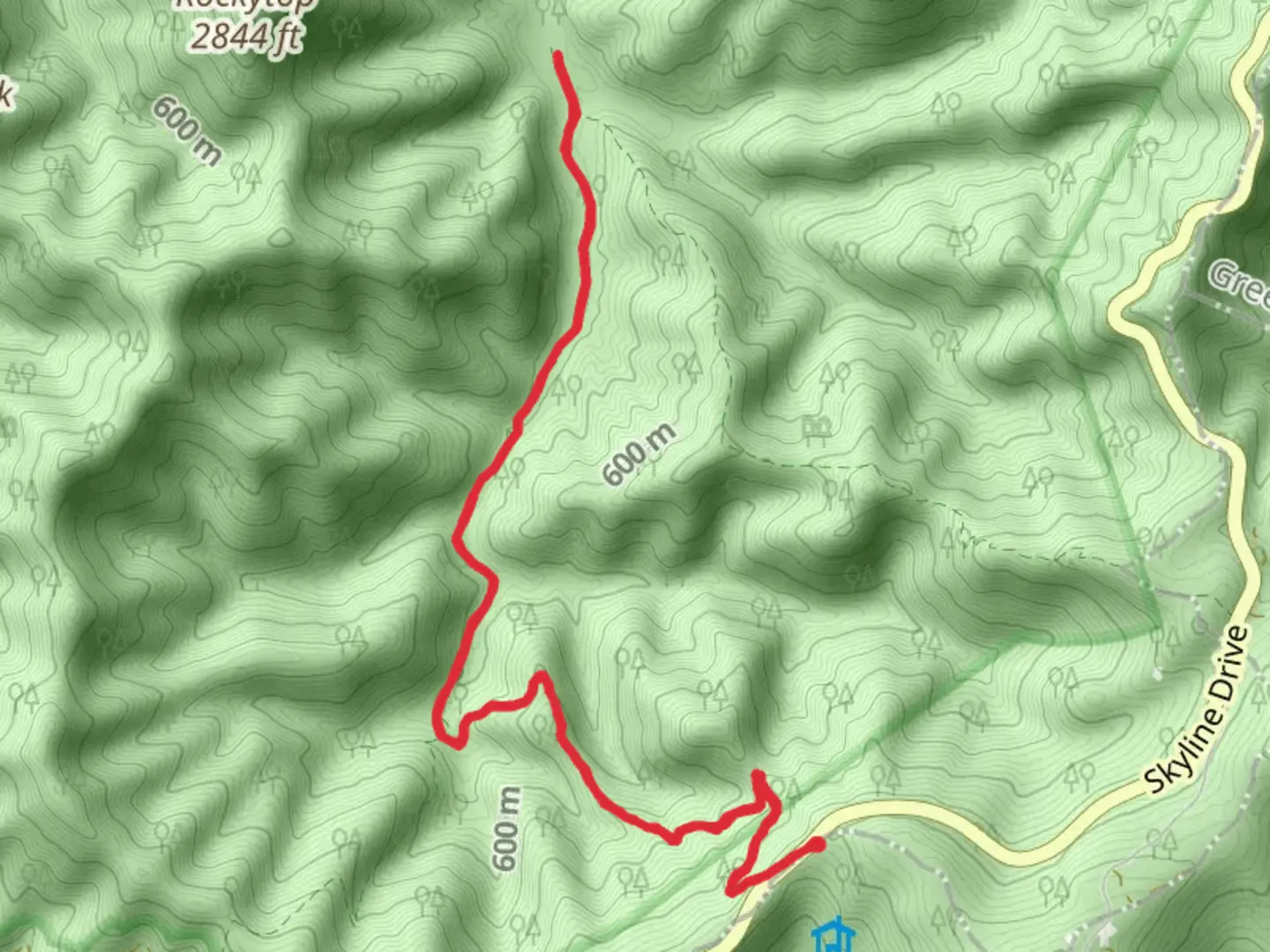 An image depicting the trail Big Run Loop and Big Run Portal Trail and its surrounding area.