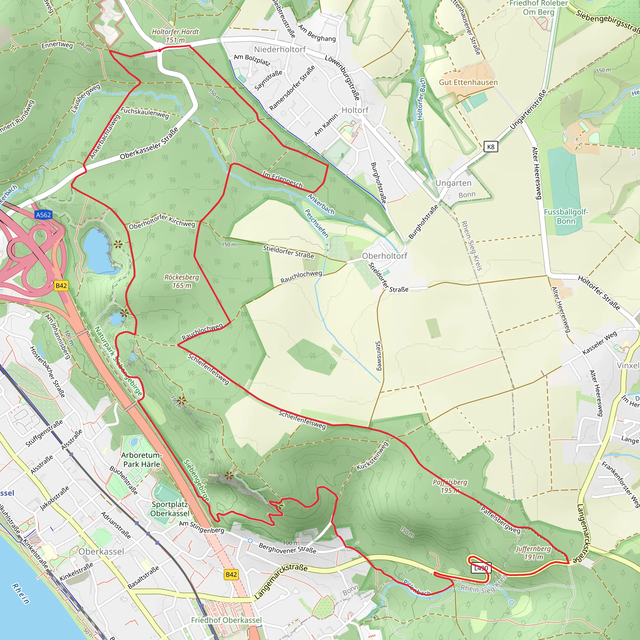Dornheckensee Blauer See, Paffelsberg and Rockesberg Loop mobile static map
