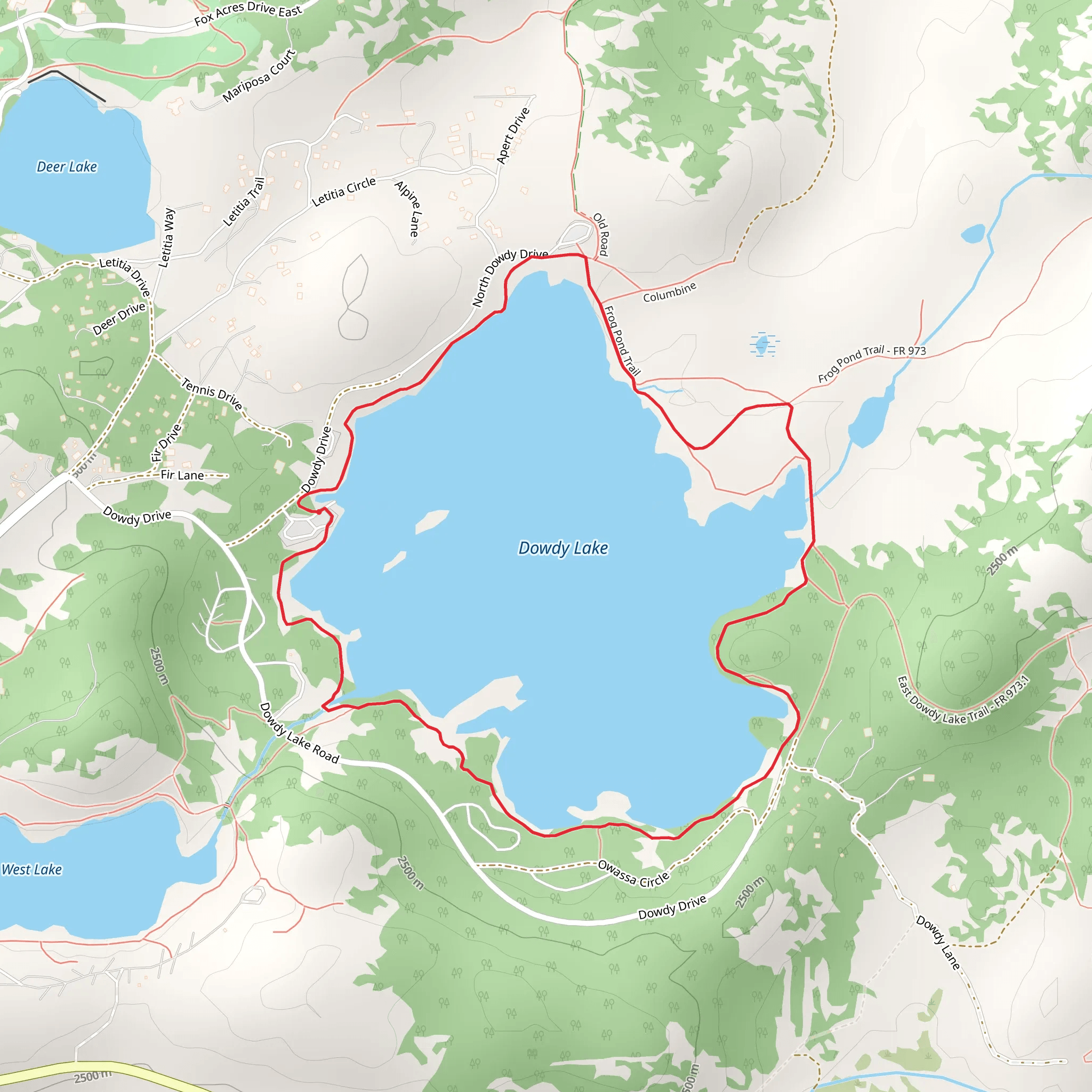 Dowdy Lake Loop mobile static map