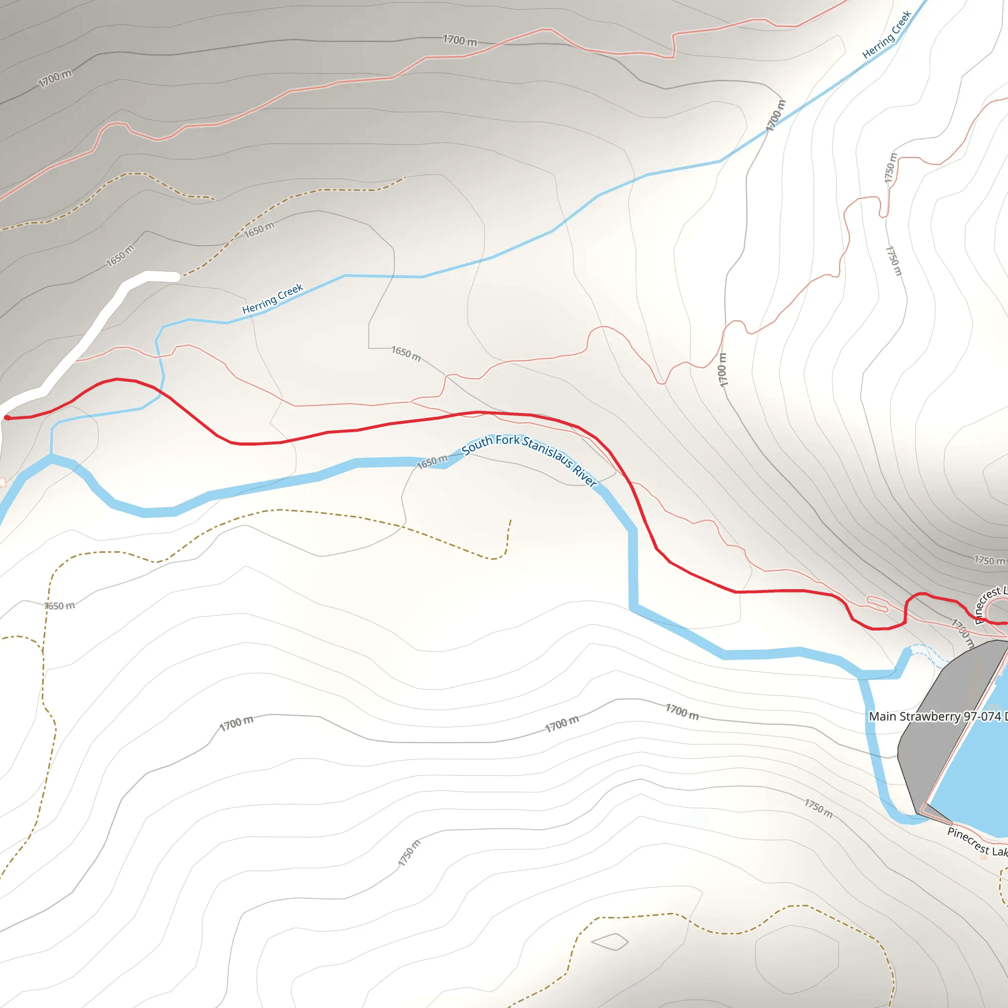 Pinecrest to Strawberry Trail mobile static map