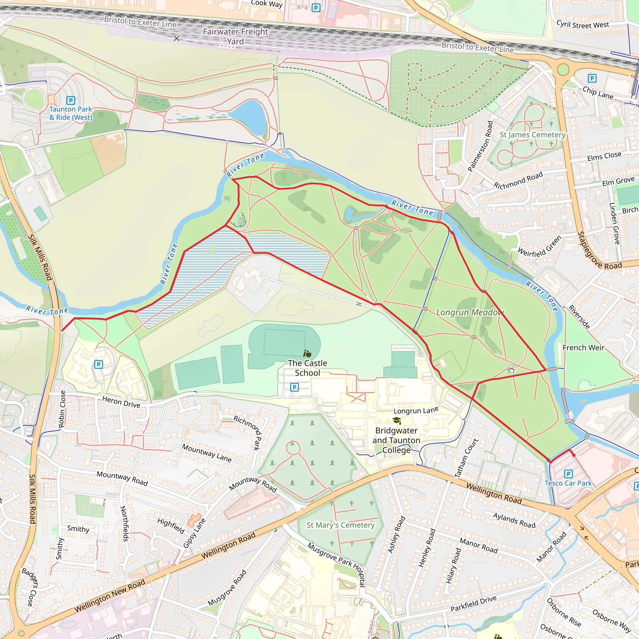 Longrun Meadow Loop mobile static map