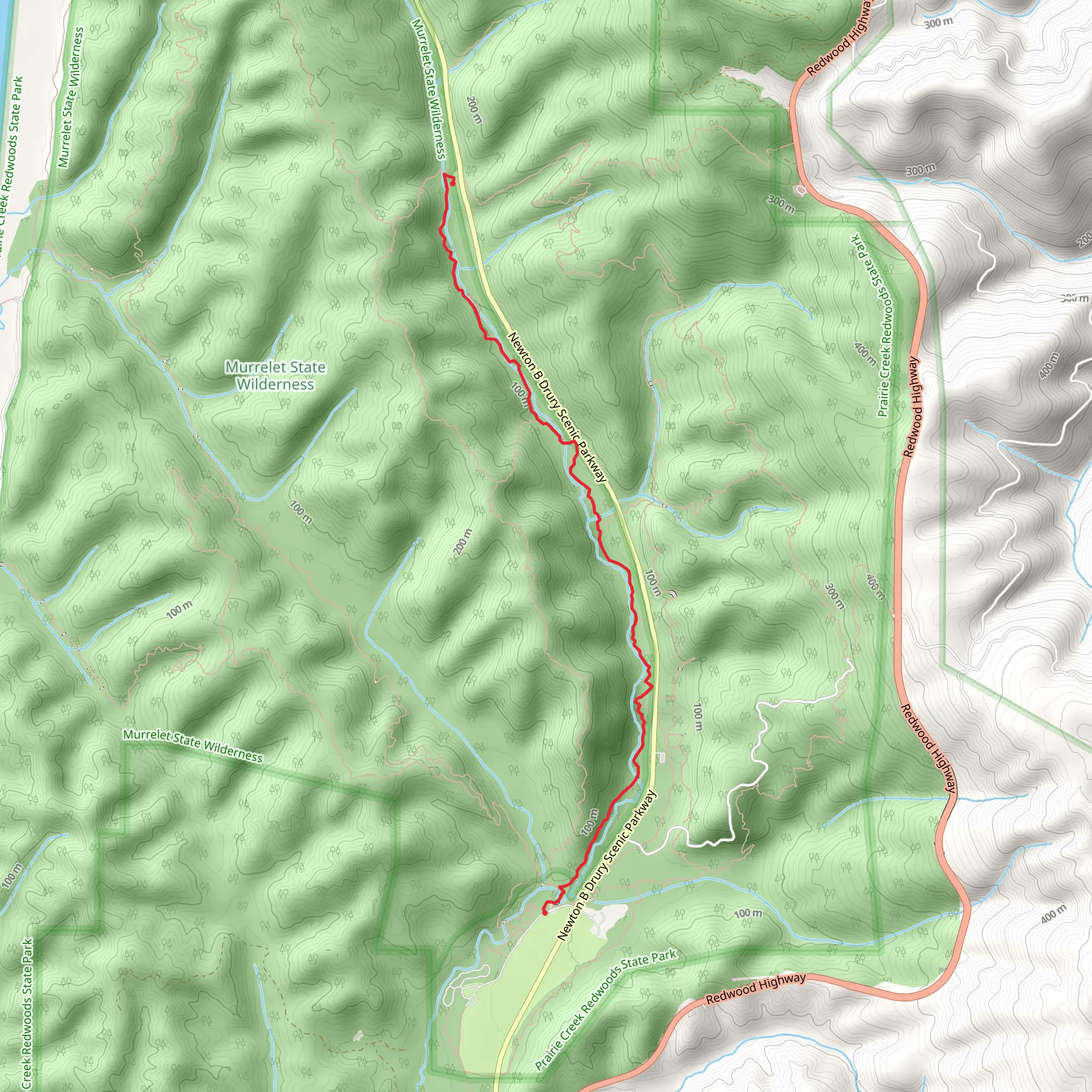 Prairie Creek Trail mobile static map