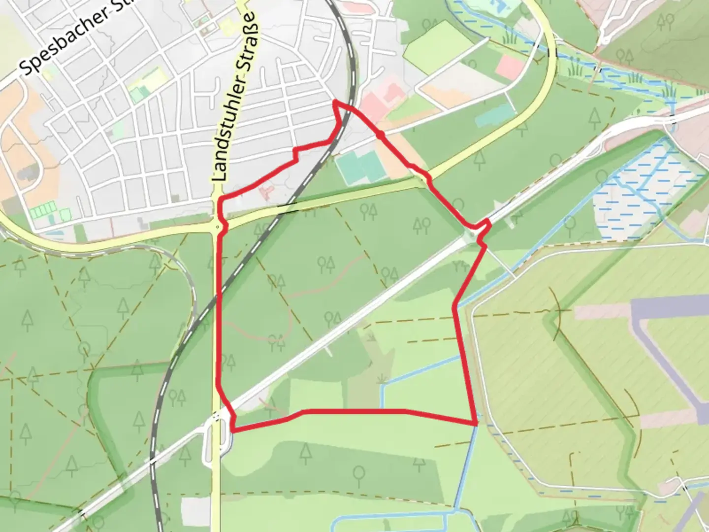 An image depicting the trail Haberschachen Loop and its surrounding area.