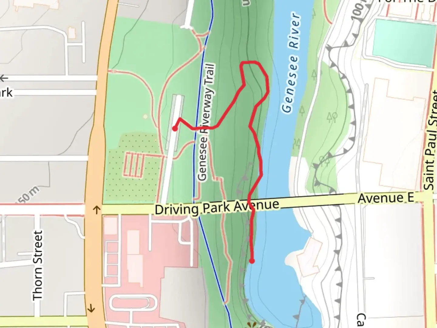An image depicting the trail Genesee River View and its surrounding area.