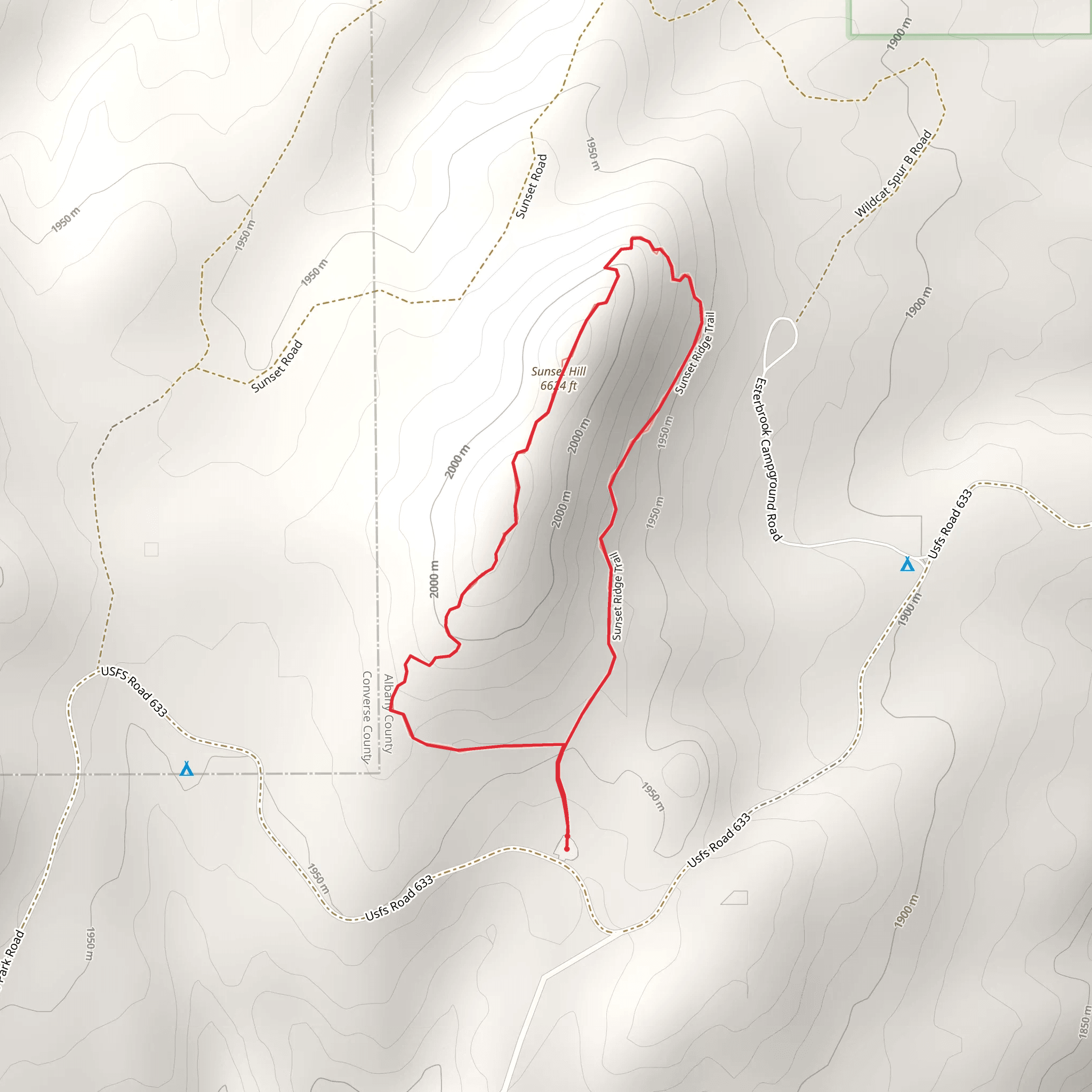 Sunset Ridge Loop Trail mobile static map