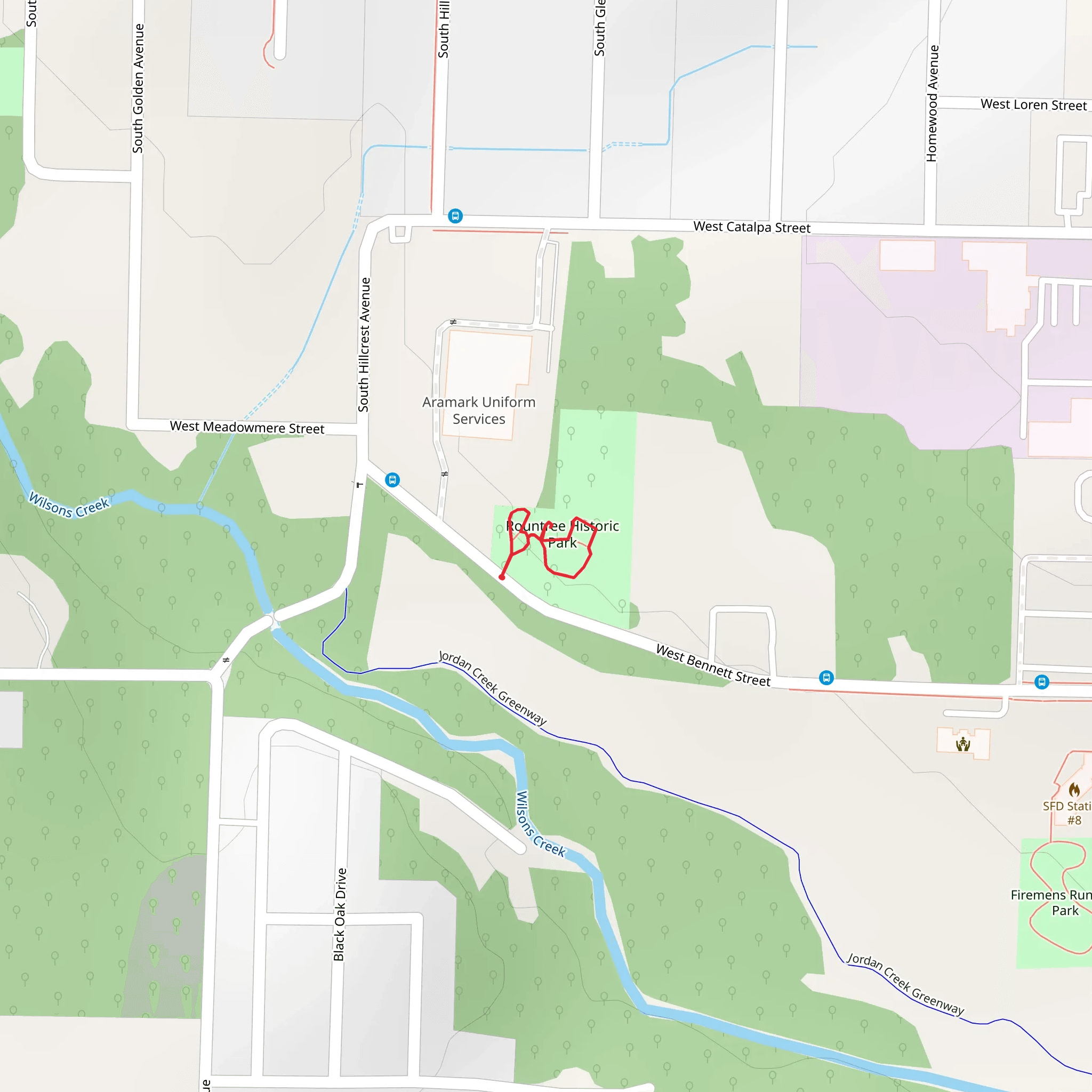 Rountree Historic Park Loop mobile static map