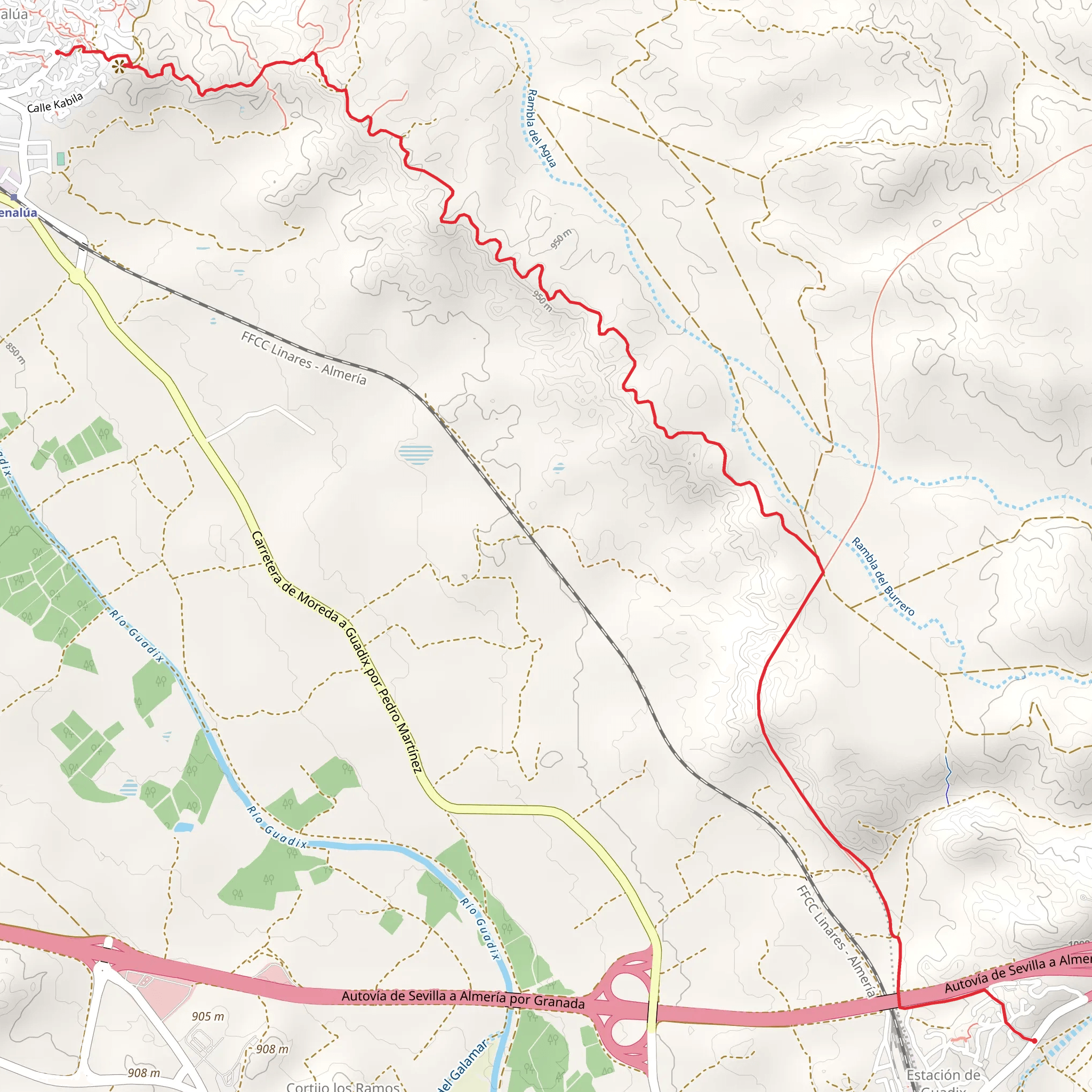Benalua to Guadix mobile static map