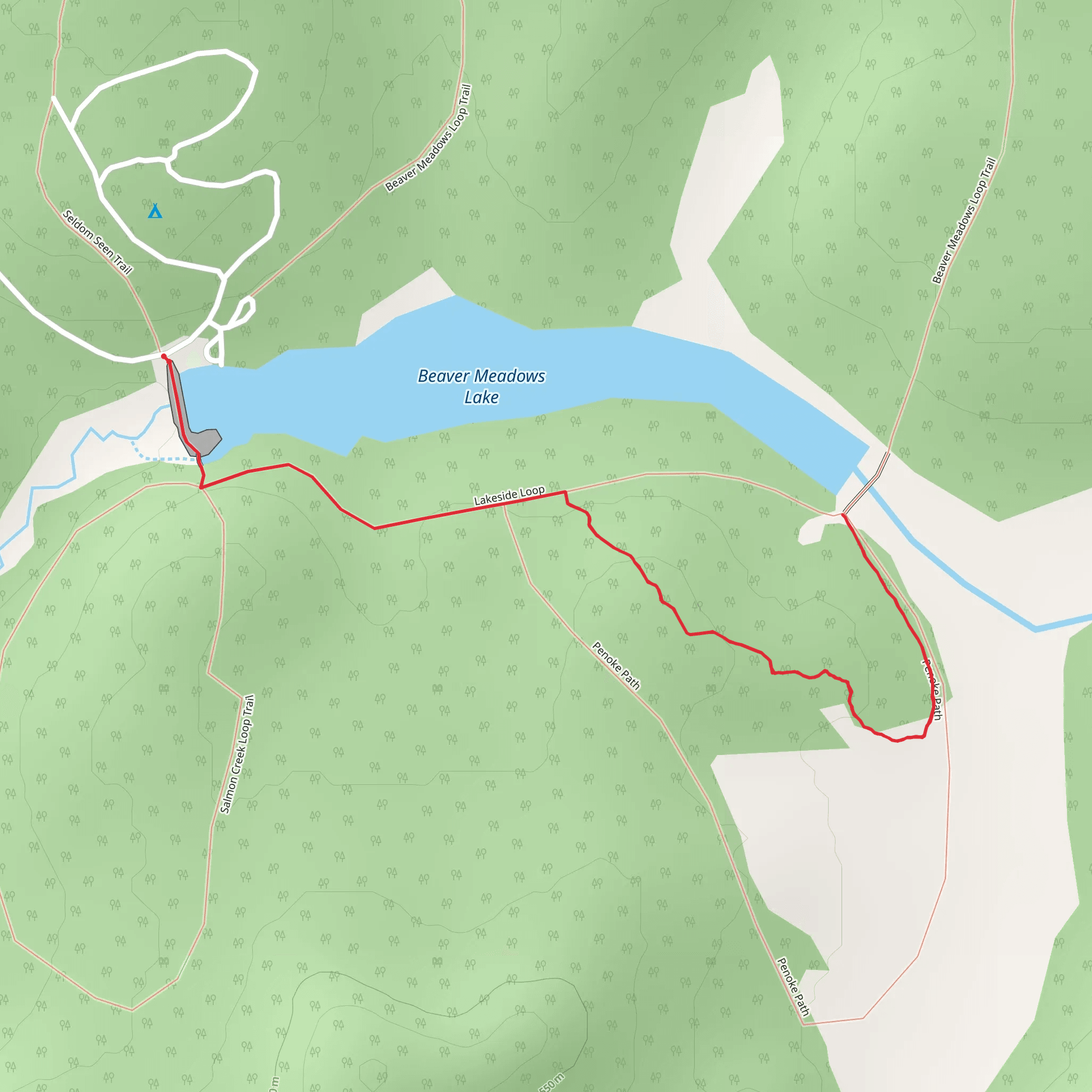 Penoke Path via Seldom Seen Trail mobile static map