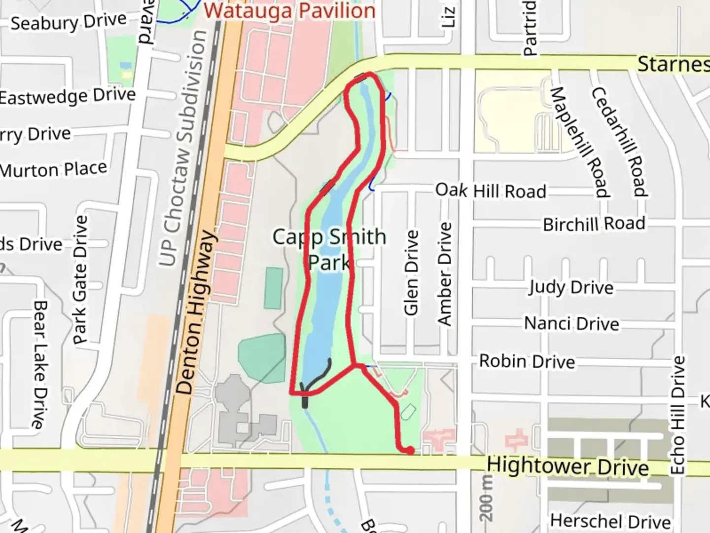 An image depicting the trail Capp Smith Park Loop and its surrounding area.