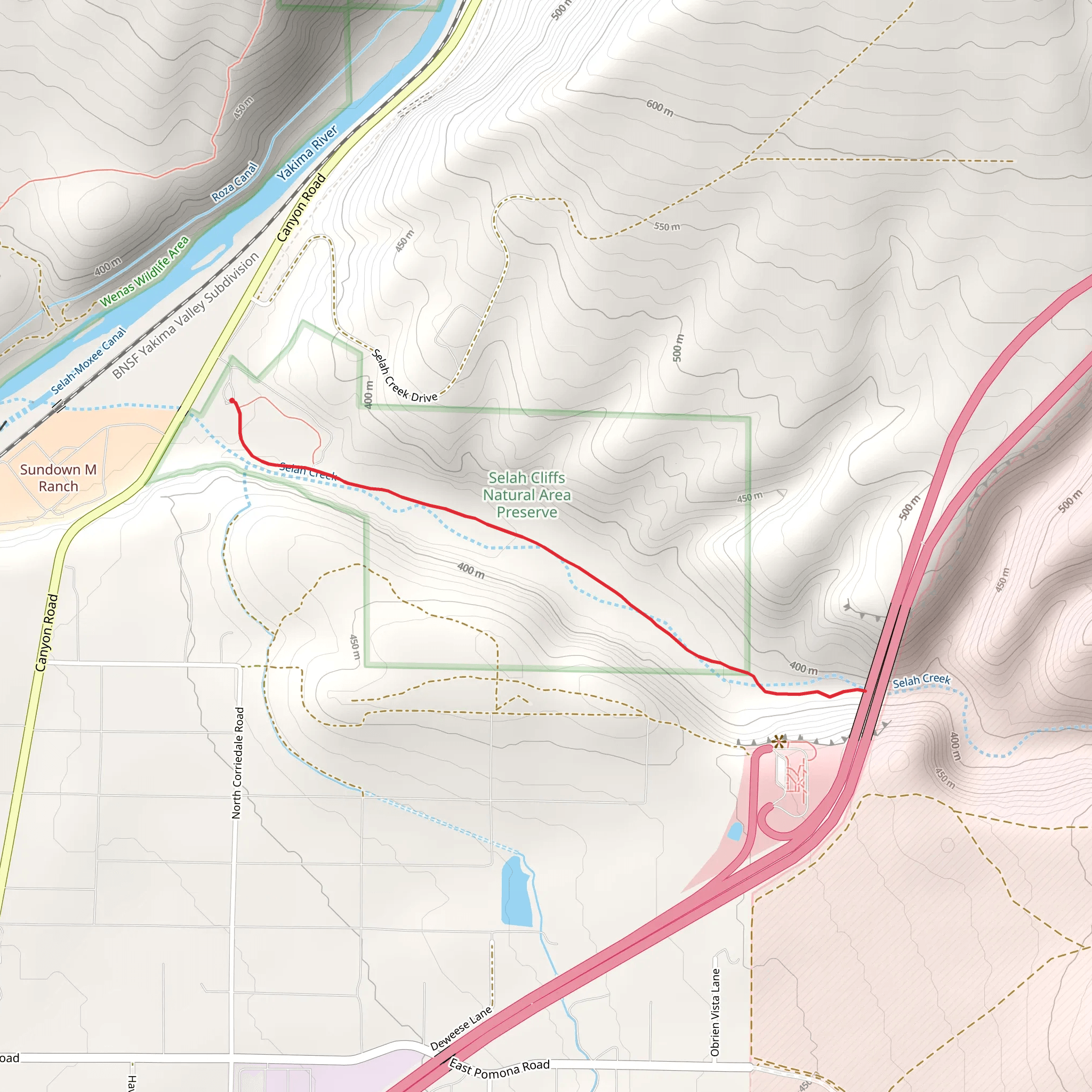 Selah Creek Walk mobile static map