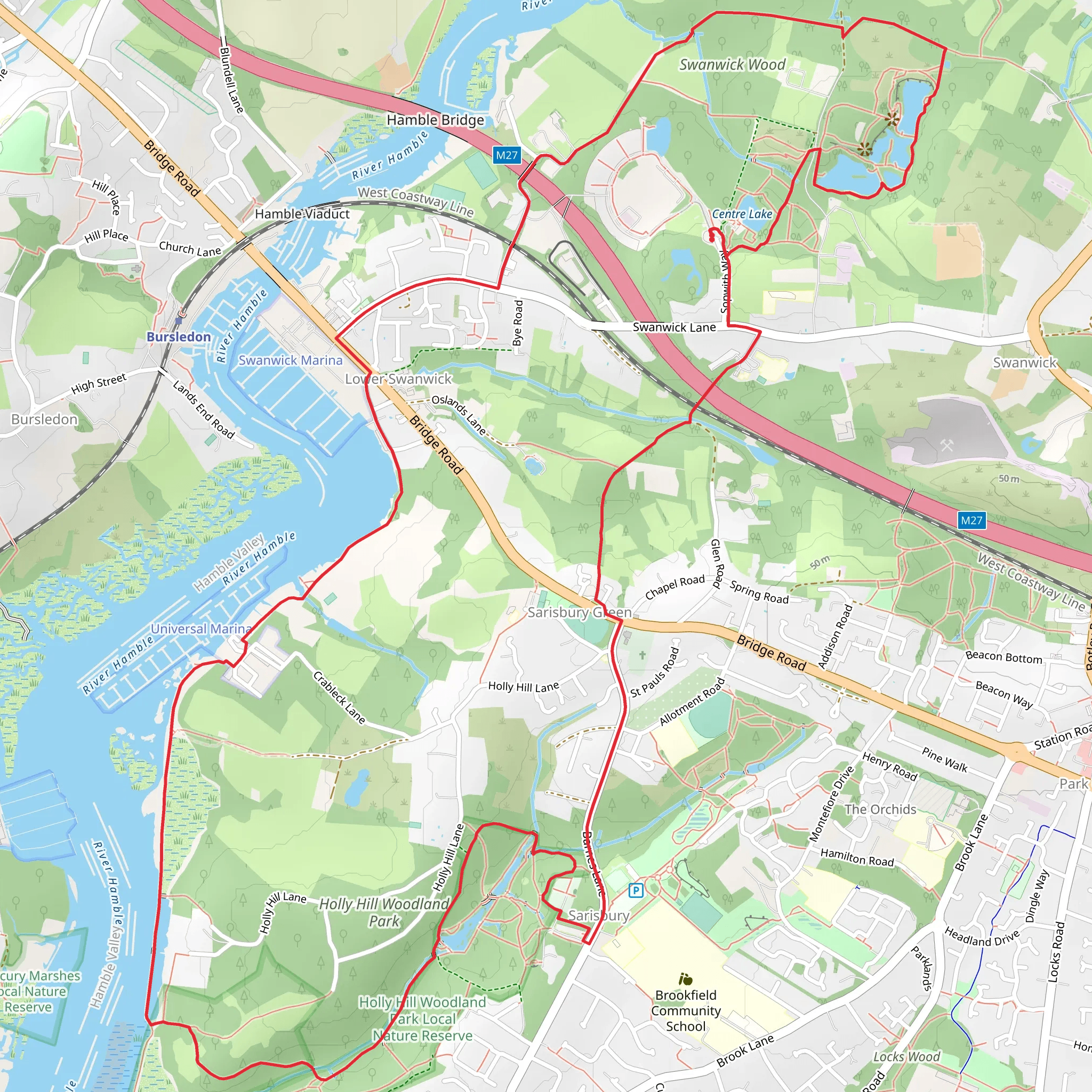 Ben's Lake and Winnard's Copse Loop mobile static map