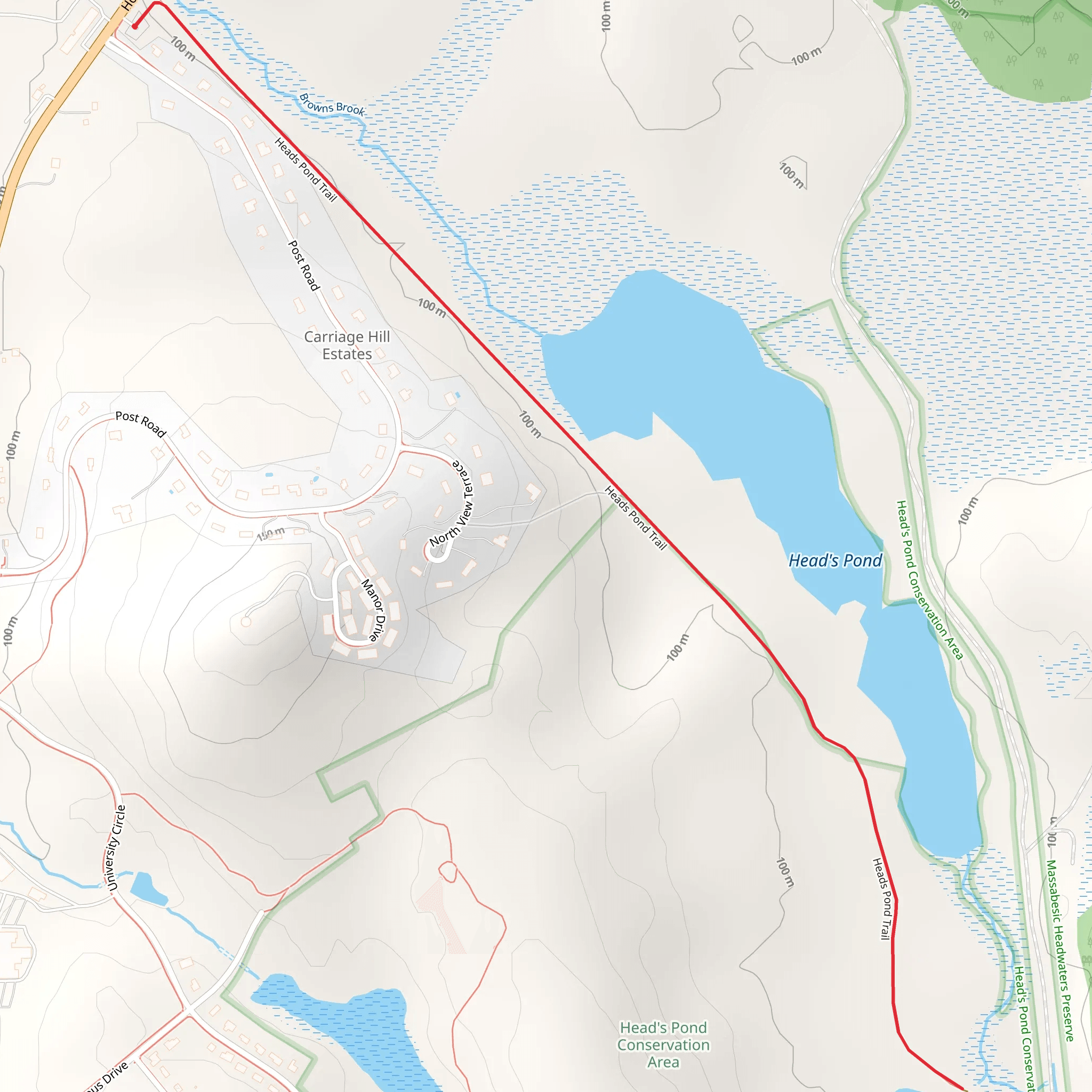 Heads Pond Trail mobile static map