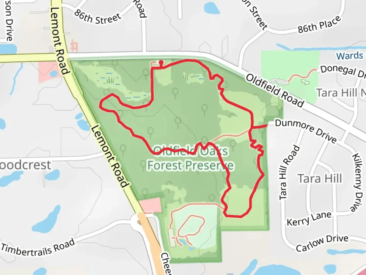 An image depicting the trail North-South Loop and its surrounding area.