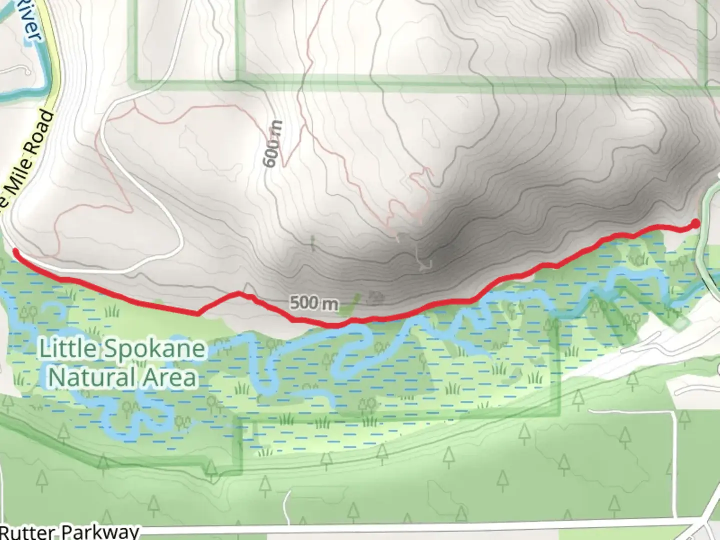 An image depicting the trail Painted Rocks Nature Trail and its surrounding area.