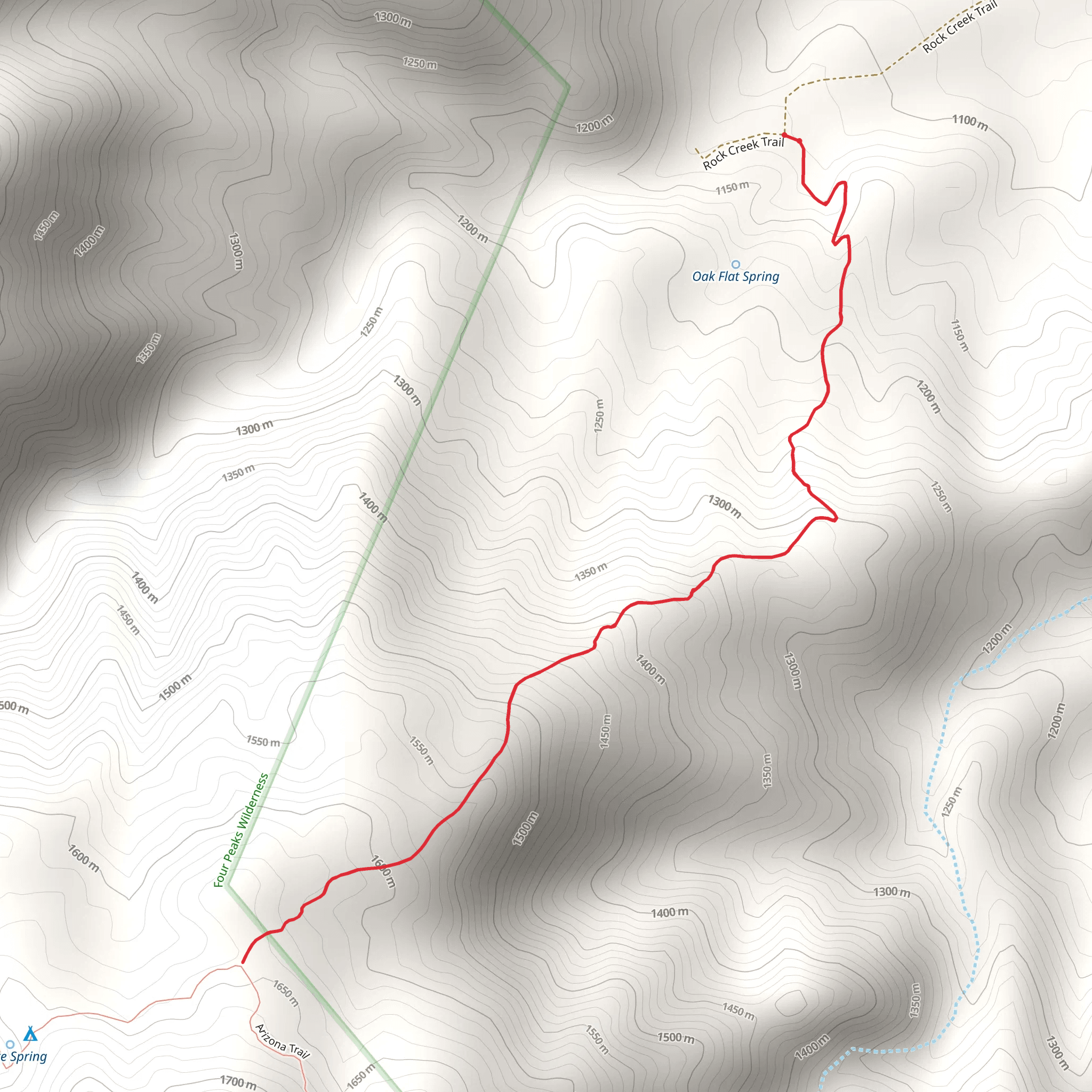 Oak Flat Trail mobile static map