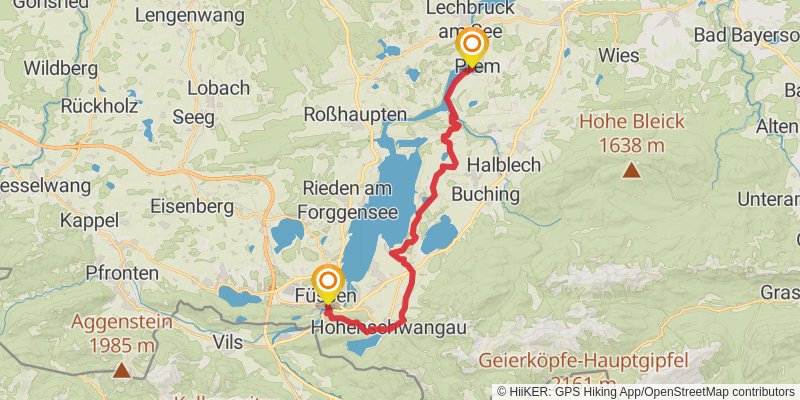 King Ludwig's Way stage 6 Map