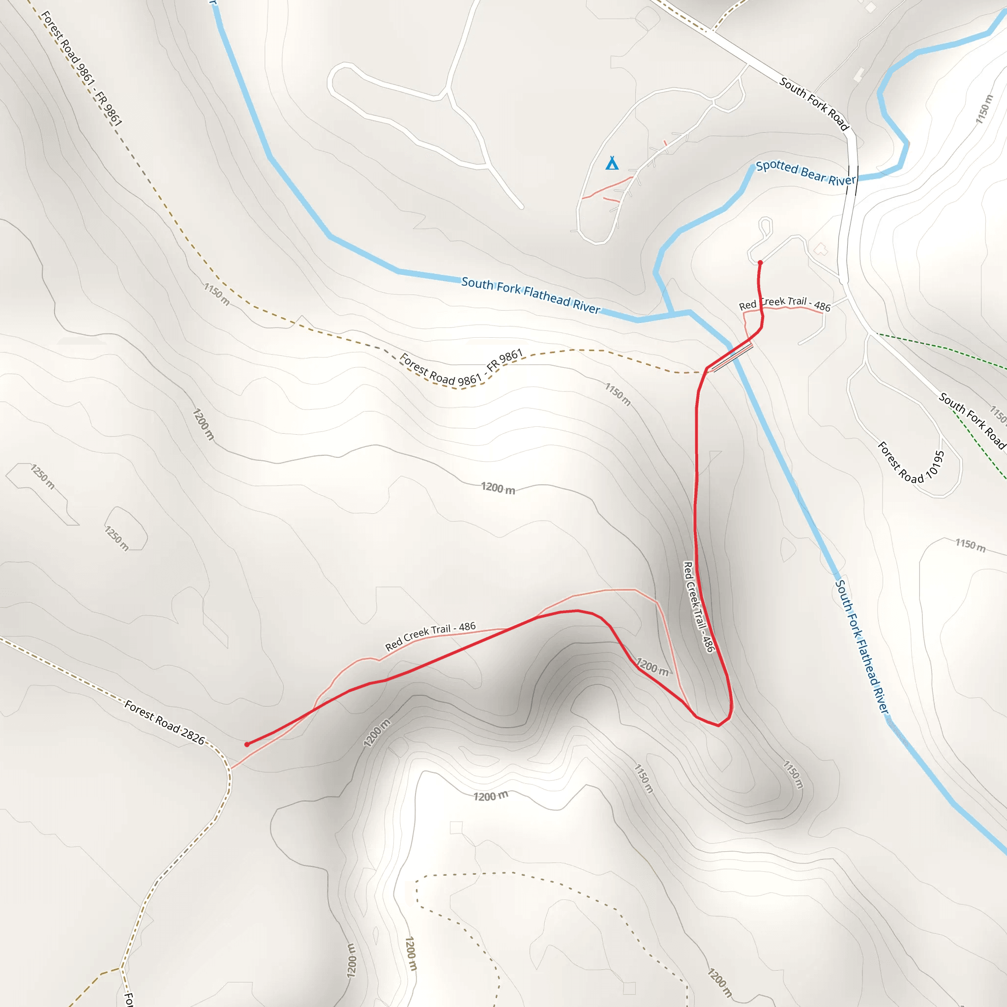 Red Creek Trail mobile static map