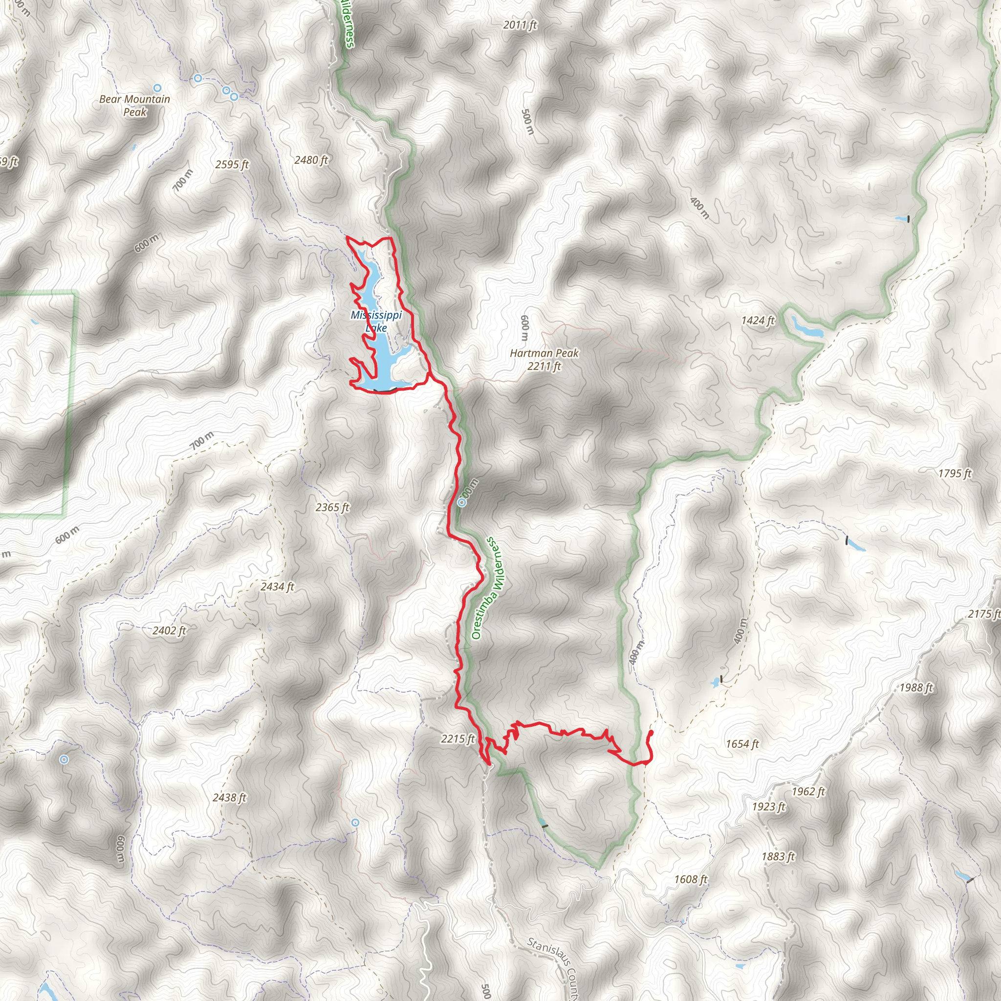 Alquist Trail and Mississippi Lake Loop mobile static map