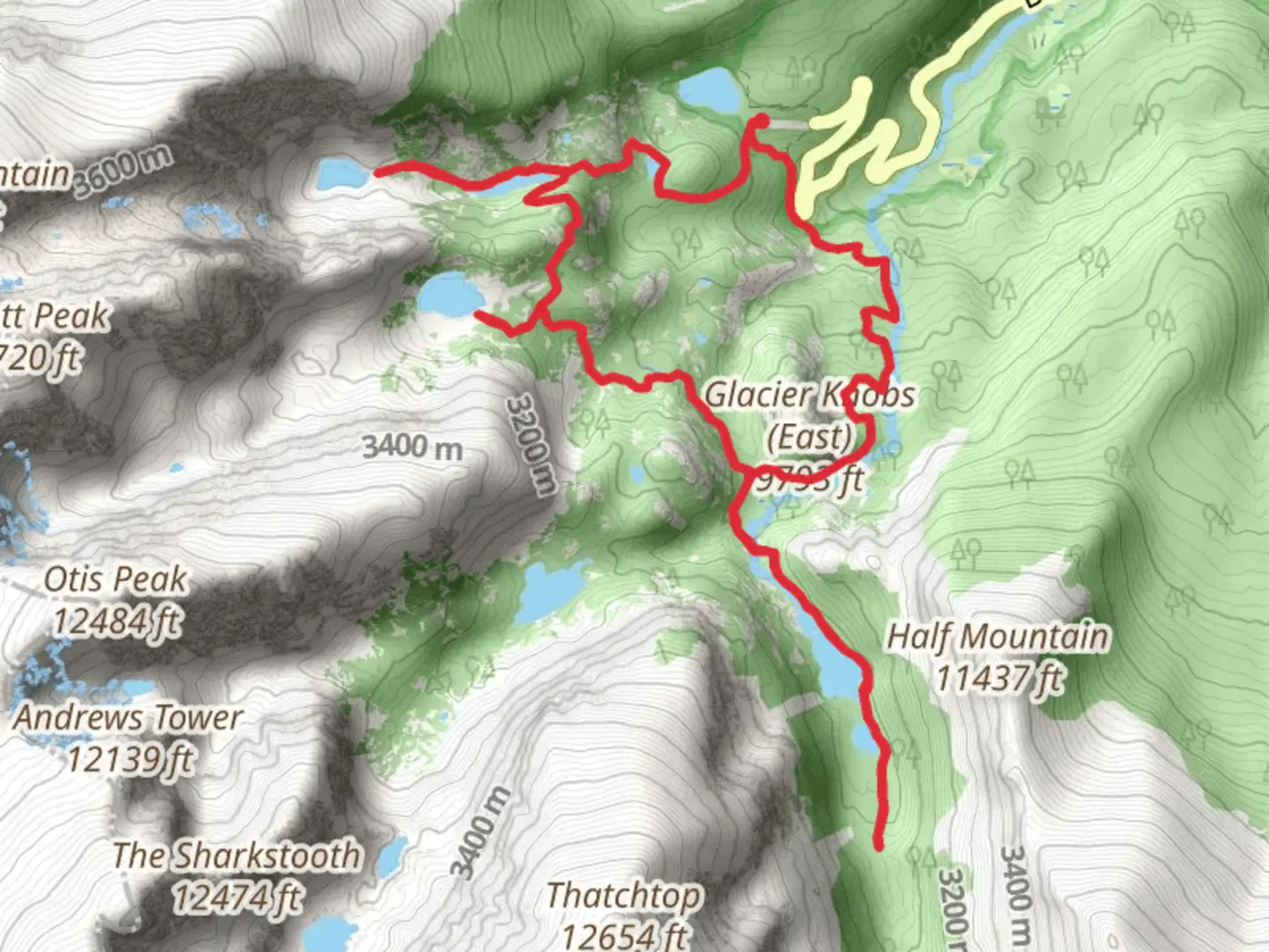 An image depicting the trail Emerald Lake, Lake Haiyaha and Jewel Lake Loop Trail and its surrounding area.