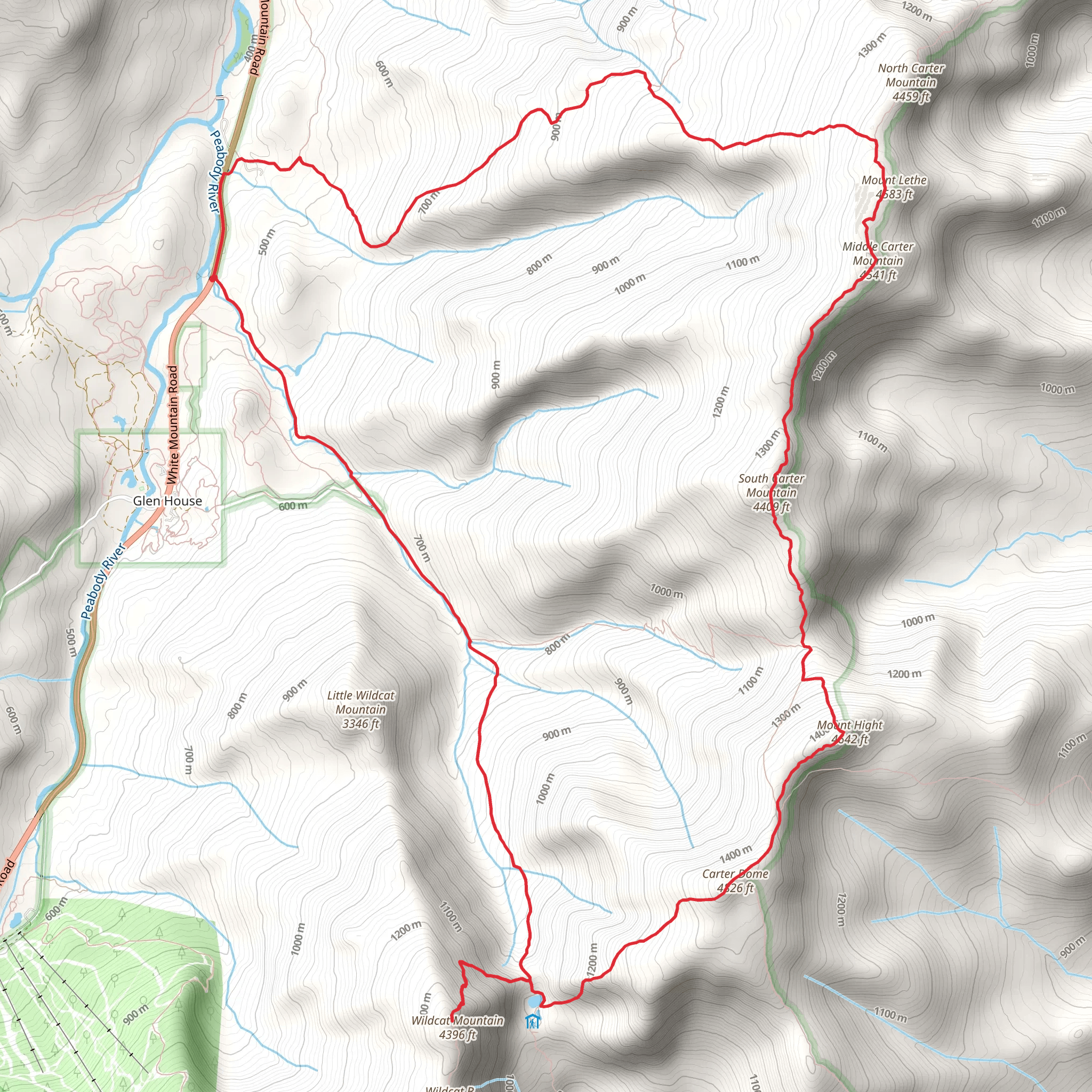Mount Lethe and Carter-Dome Loop via Carter Moriah Trail mobile static map