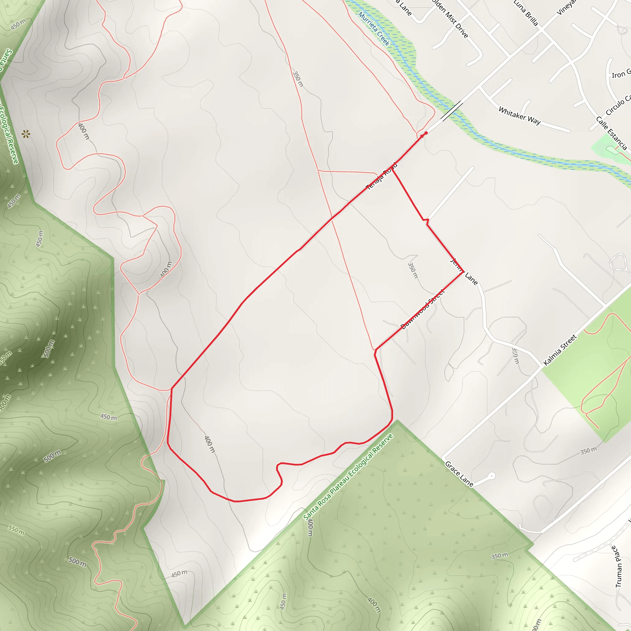 Tenaja Road and Dawnwood Street Loop mobile static map