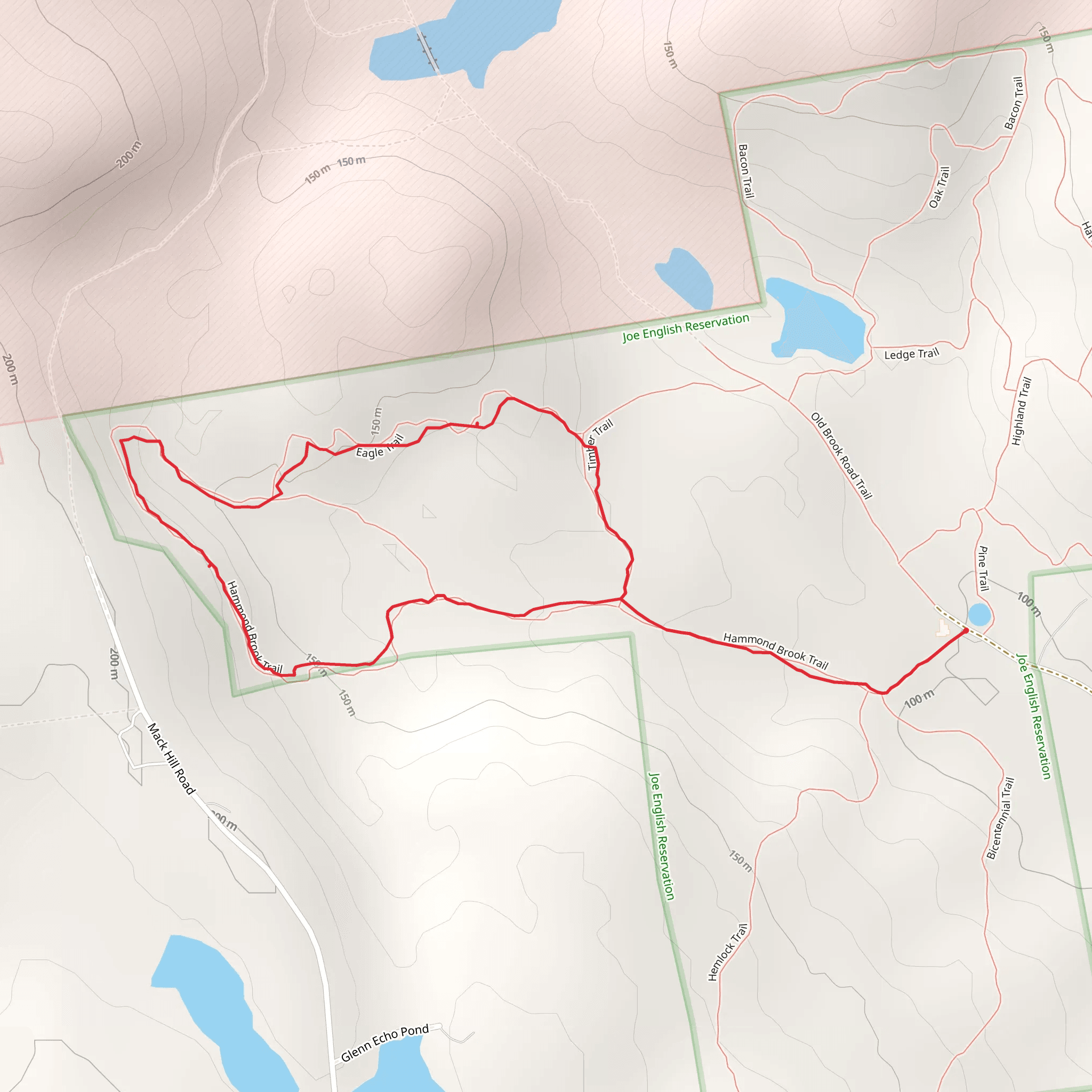 Hammond Brook Trail and Eagle Trail Loop mobile static map