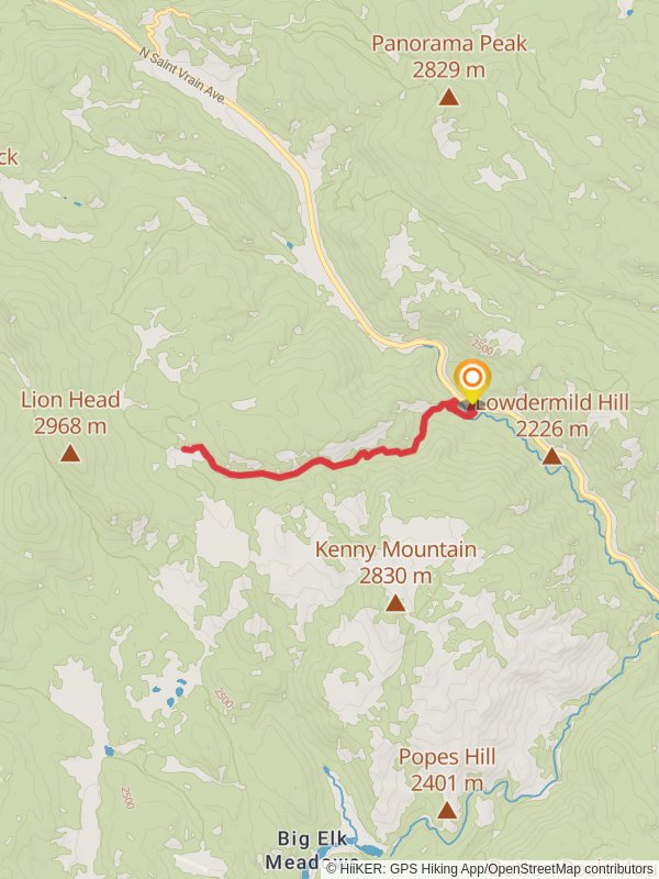 Lion Gulch Trail from US Highway 36