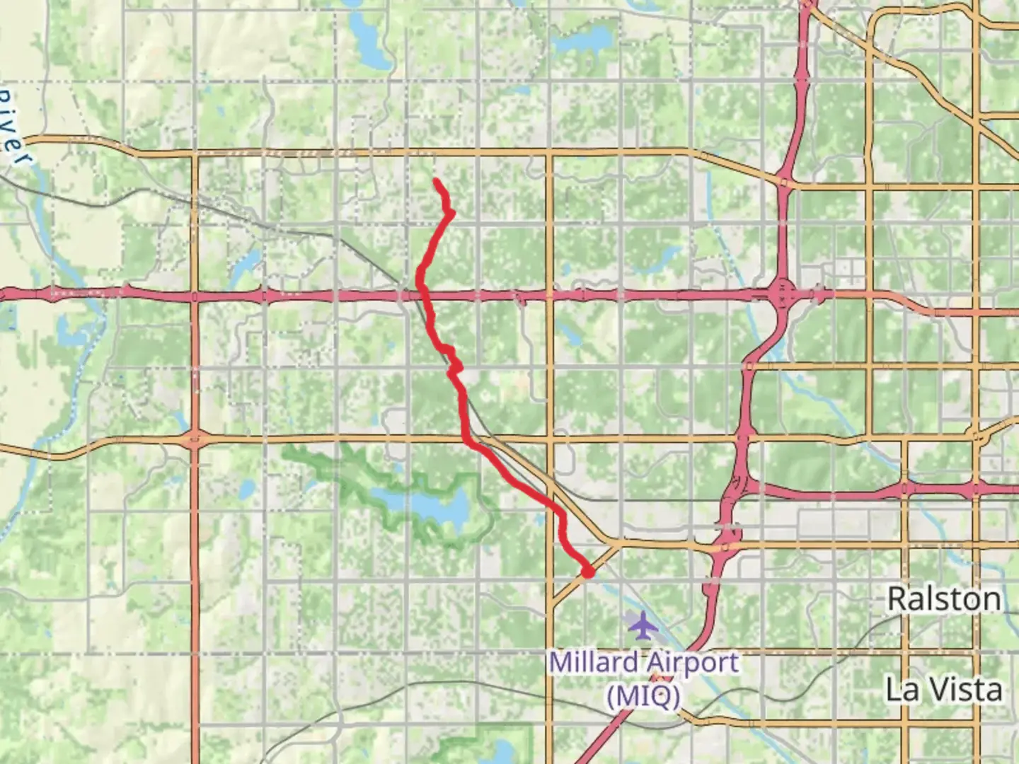An image depicting the trail West Papio Trail and its surrounding area.