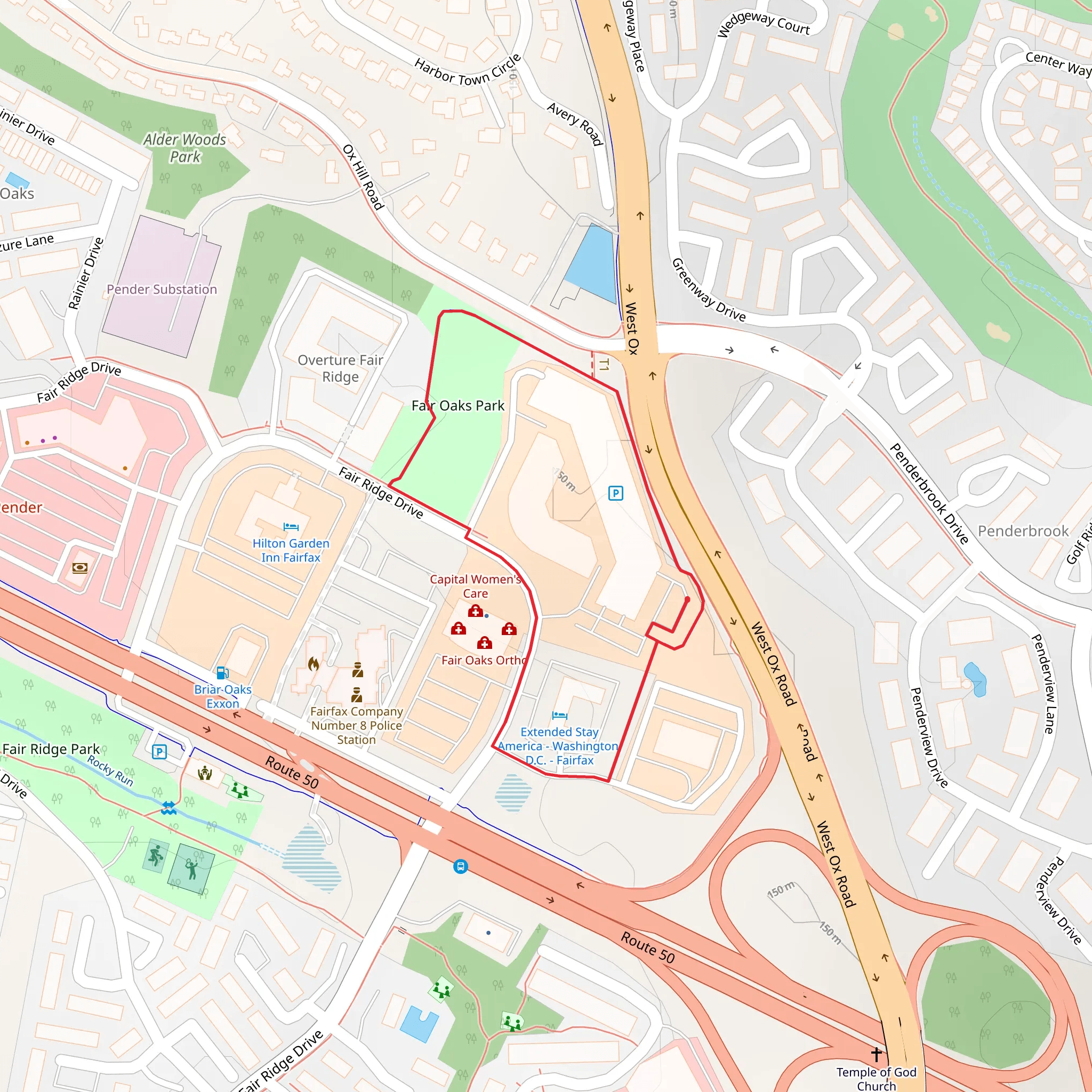 Fair Oaks Park Loop mobile static map