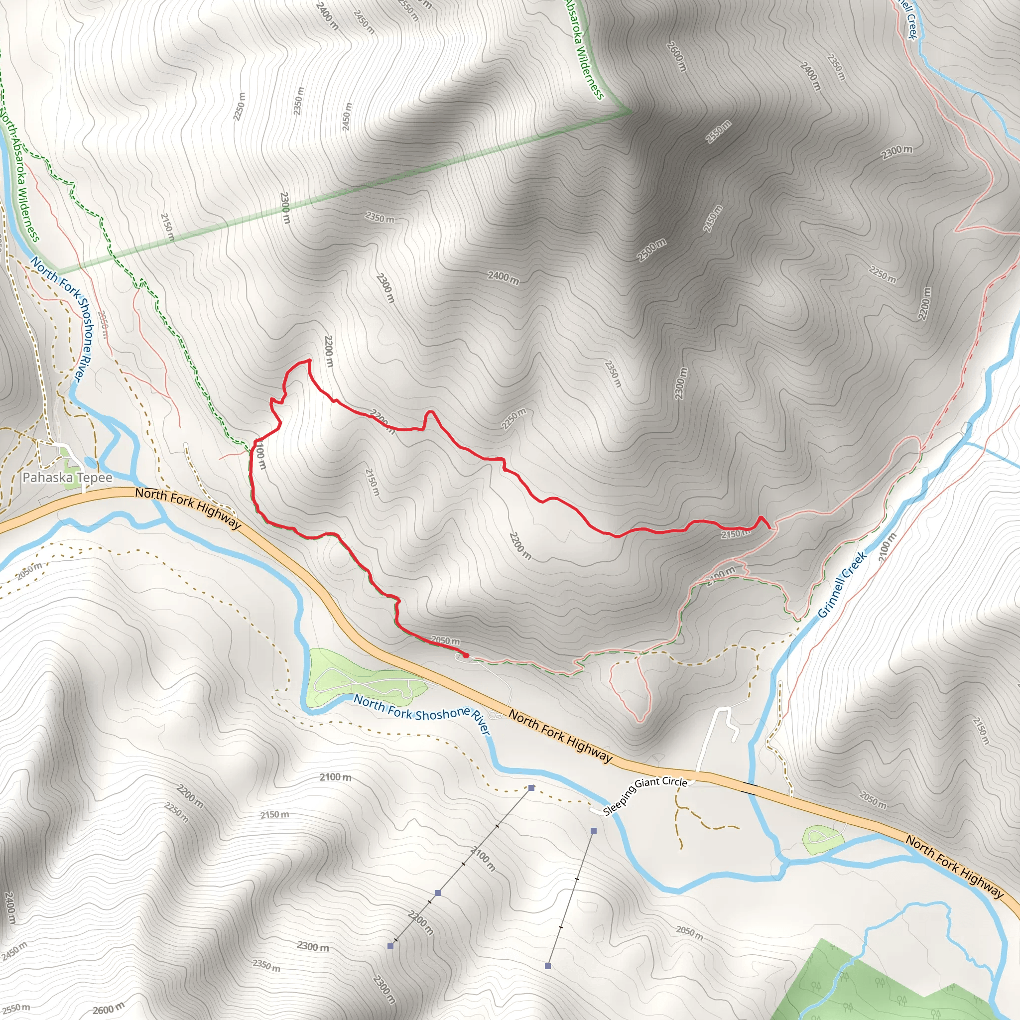 Pahaska - Sunlight Trail mobile static map
