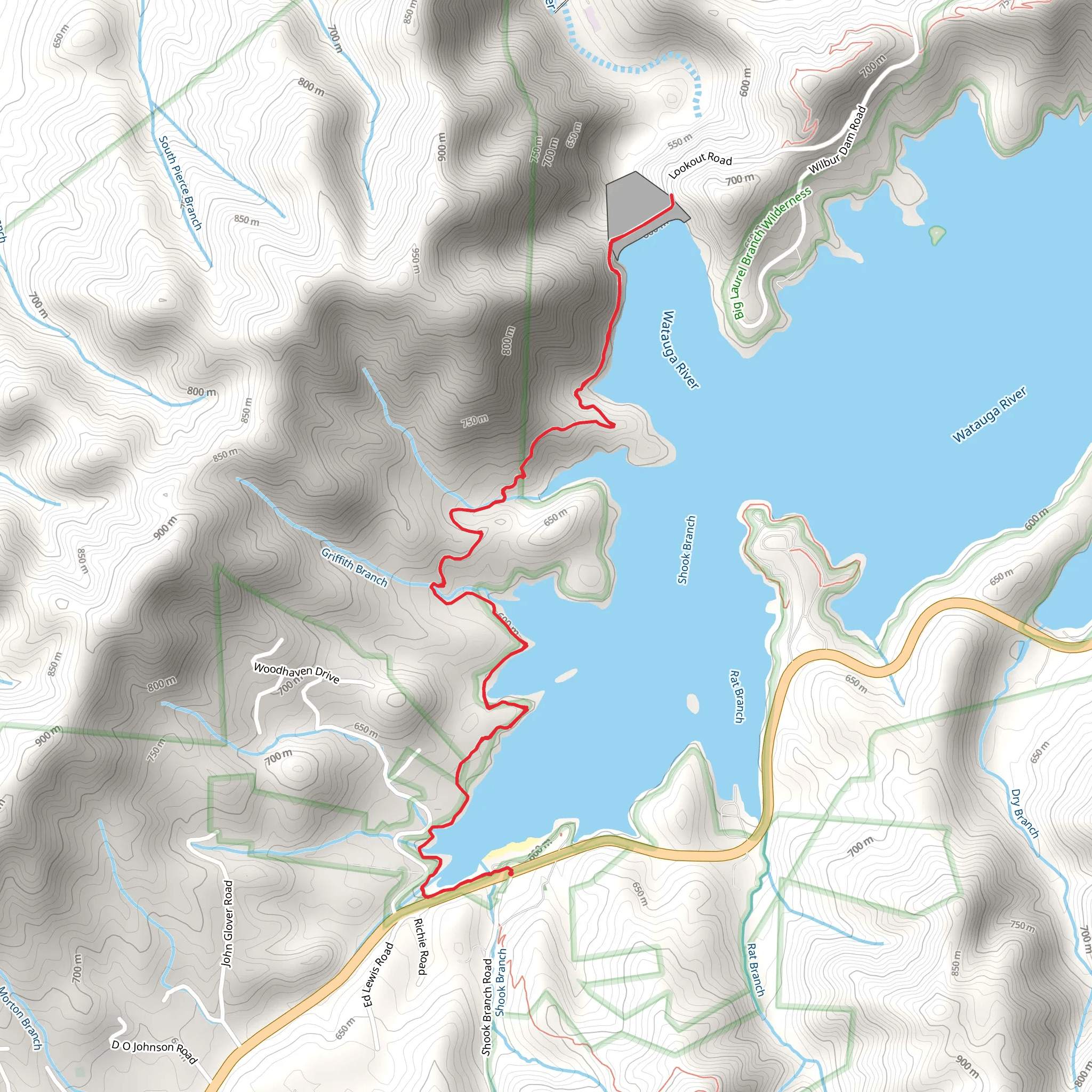 Appalachian Trail - Watauga Lake mobile static map