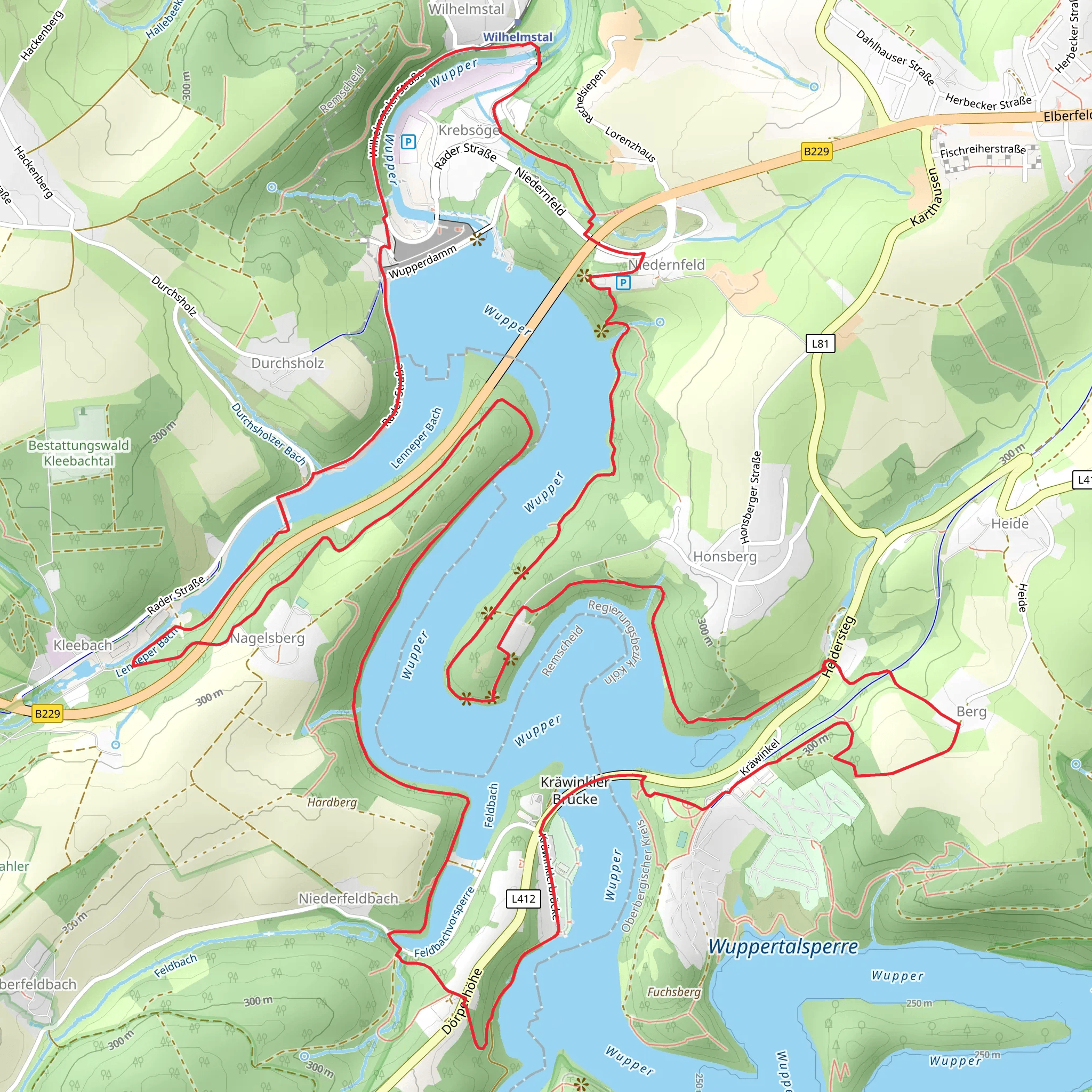 Wupper Loop via Roentgenweg R mobile static map