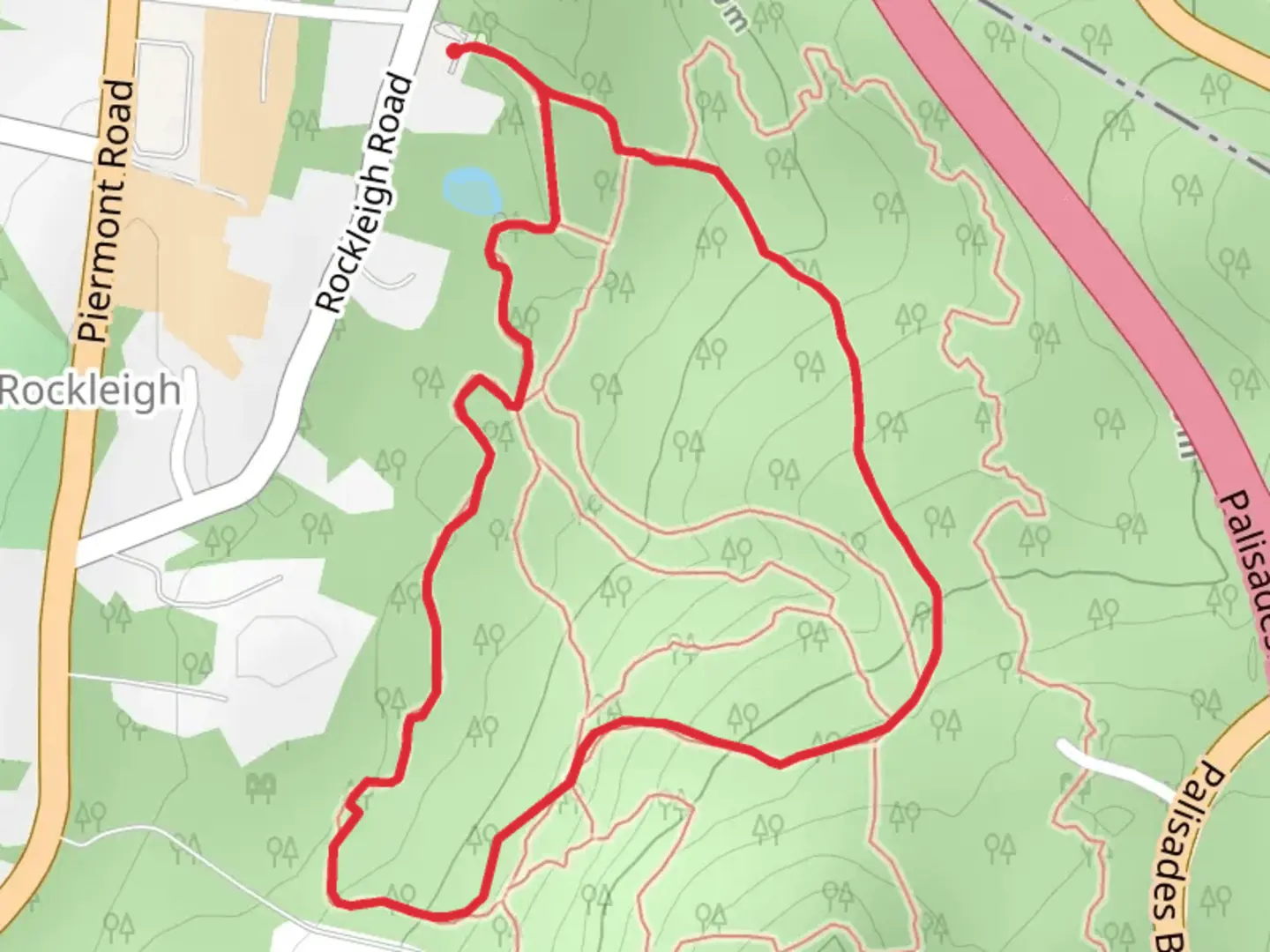 An image depicting the trail Rockleigh - Yellow Loop Trail and its surrounding area.