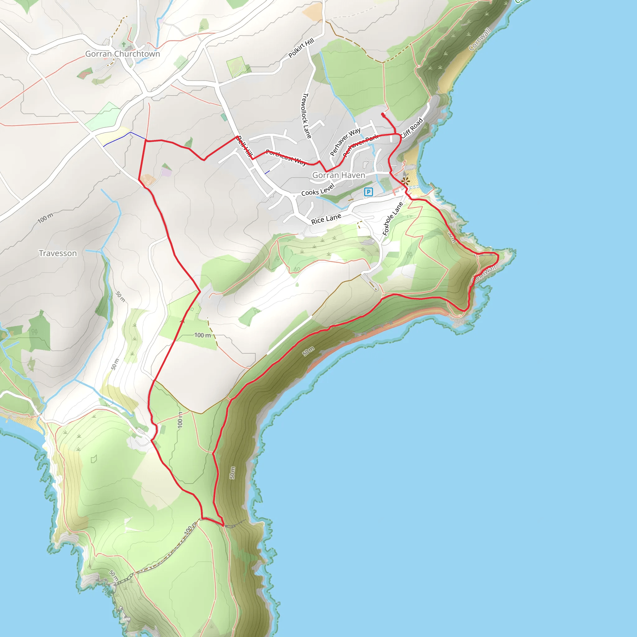 Gorran Haven Circular Walk mobile static map
