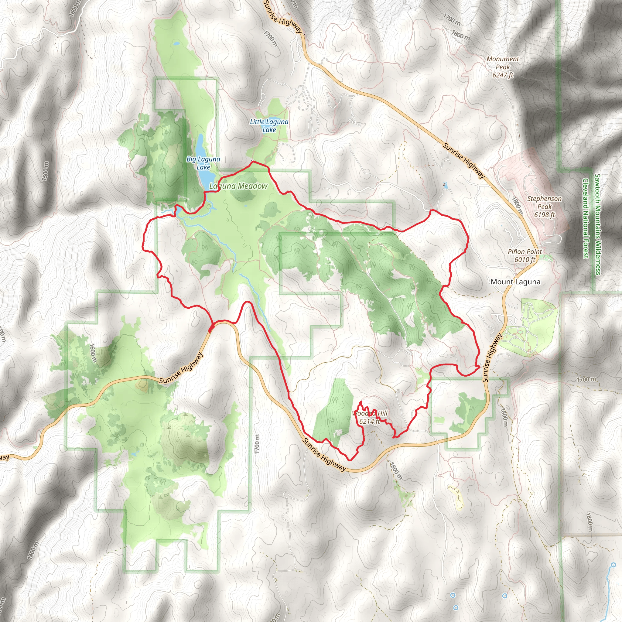 Big Laguna Lake, Wooded Hill Loop via Redtail Roost Trail Loop mobile static map
