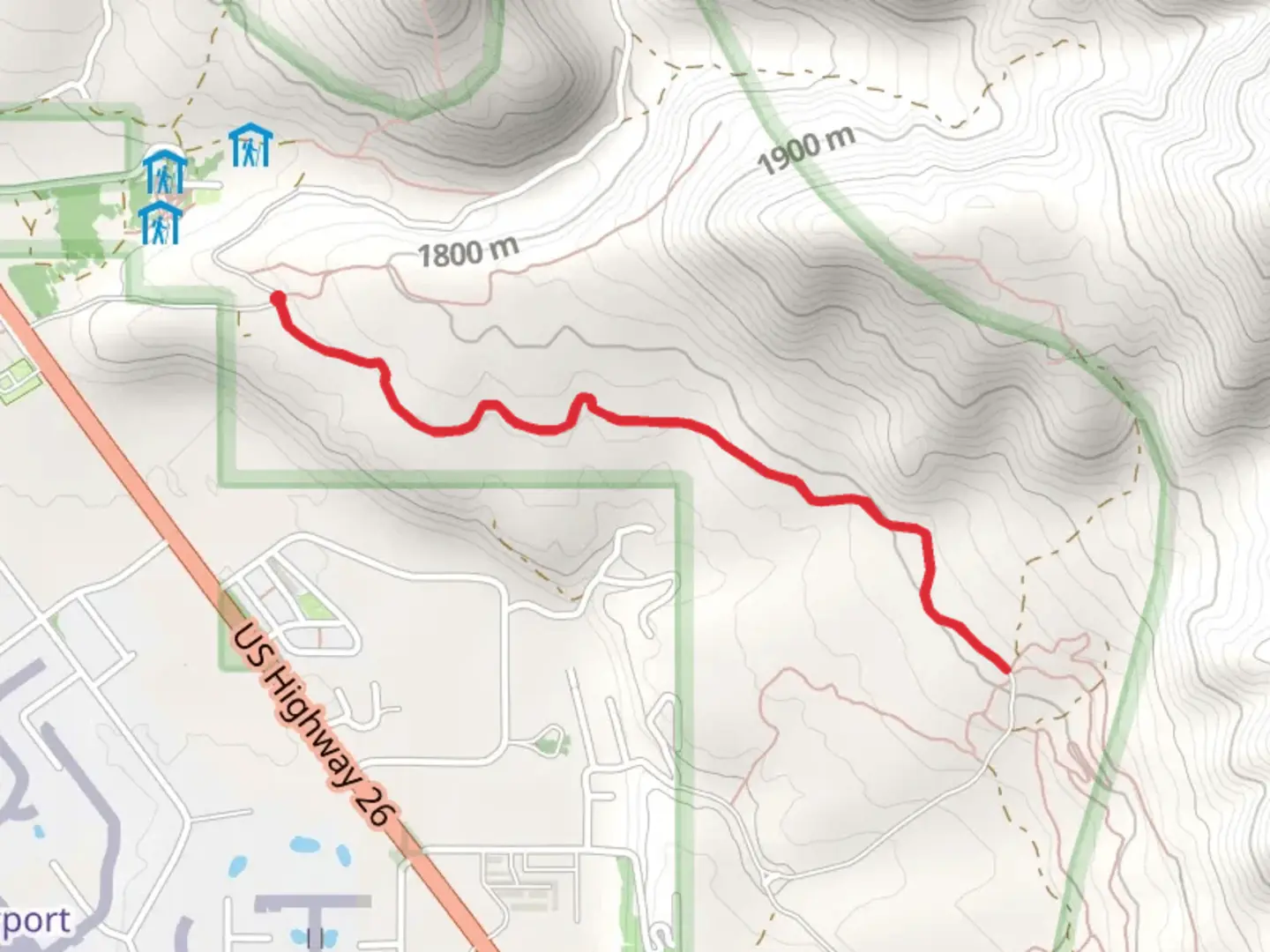 An image depicting the trail Jordan Canyon Road and its surrounding area.