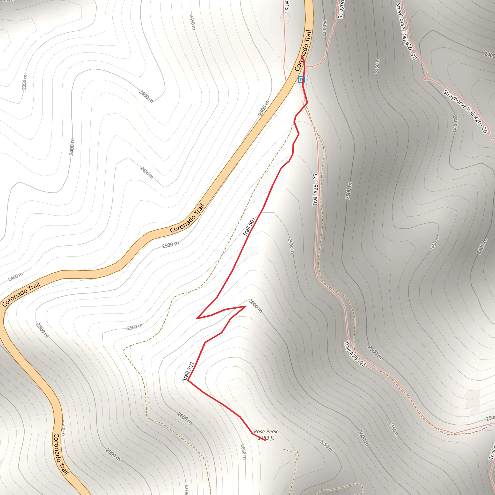 Rose Peak Trail mobile static map