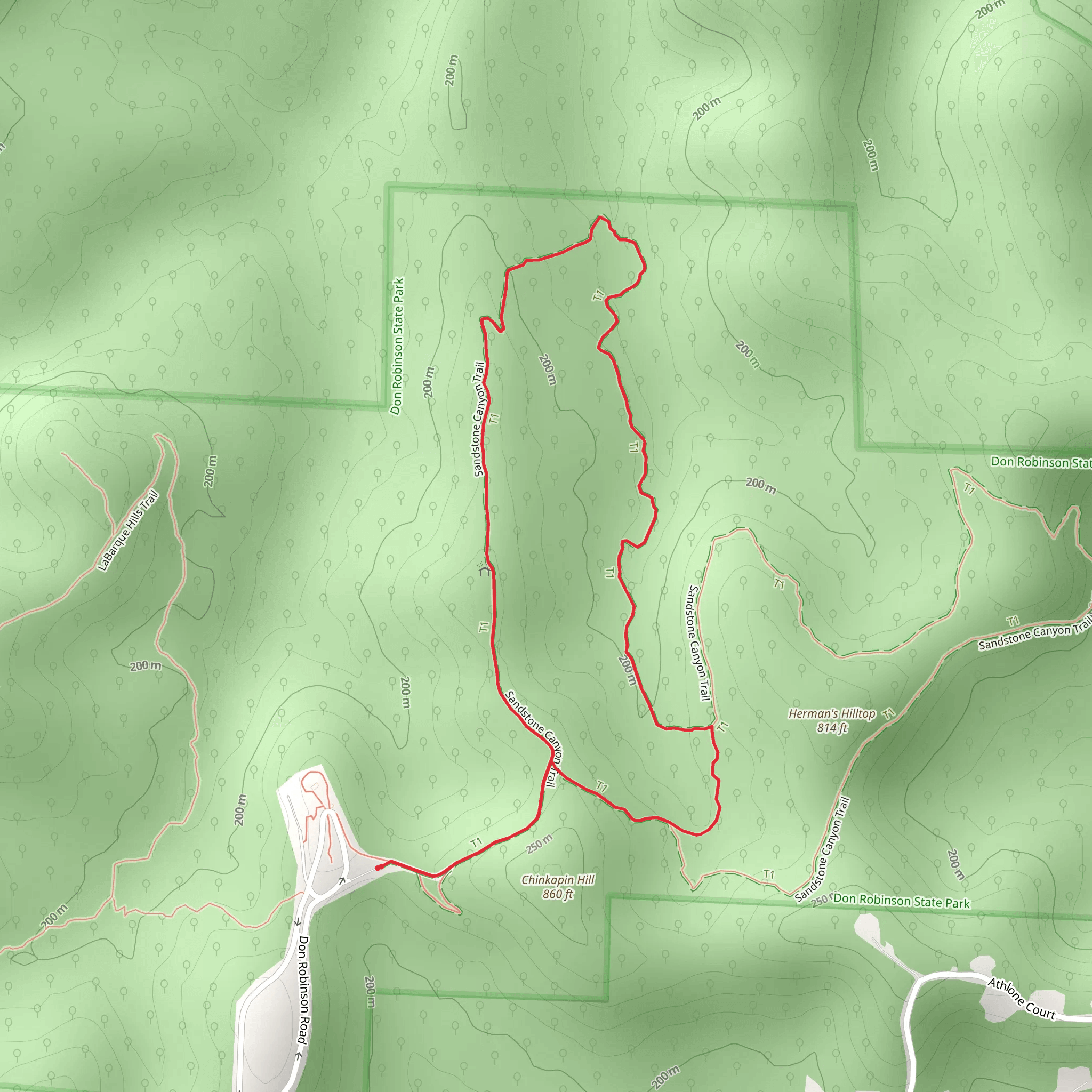 Sandstone Canyon Small Loop Trail mobile static map